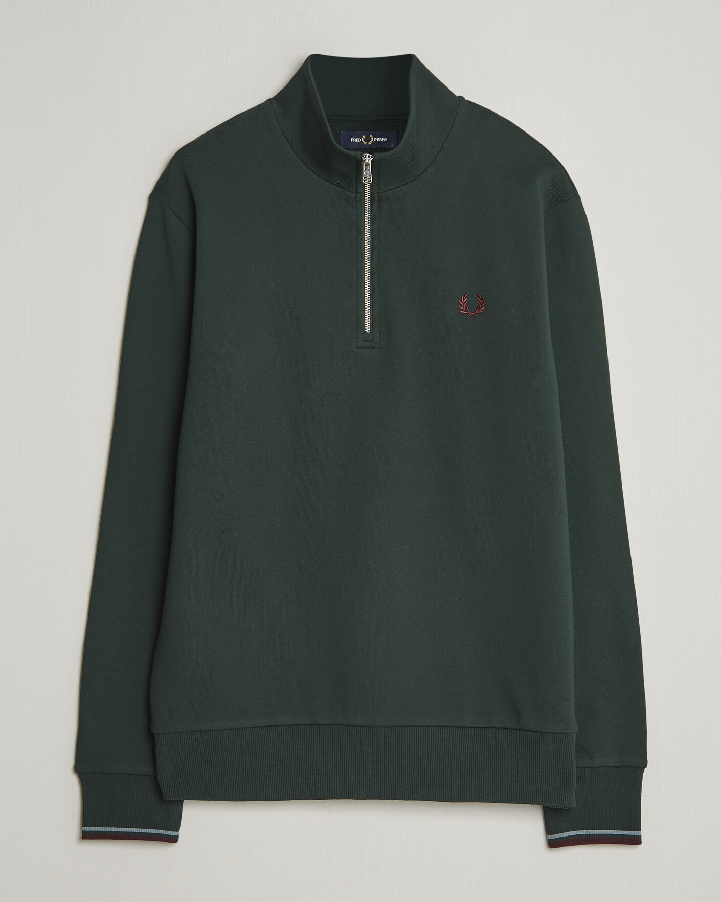 Herren | Pullover | Fred Perry | Half Zip Sweatshirt Grassroots Green