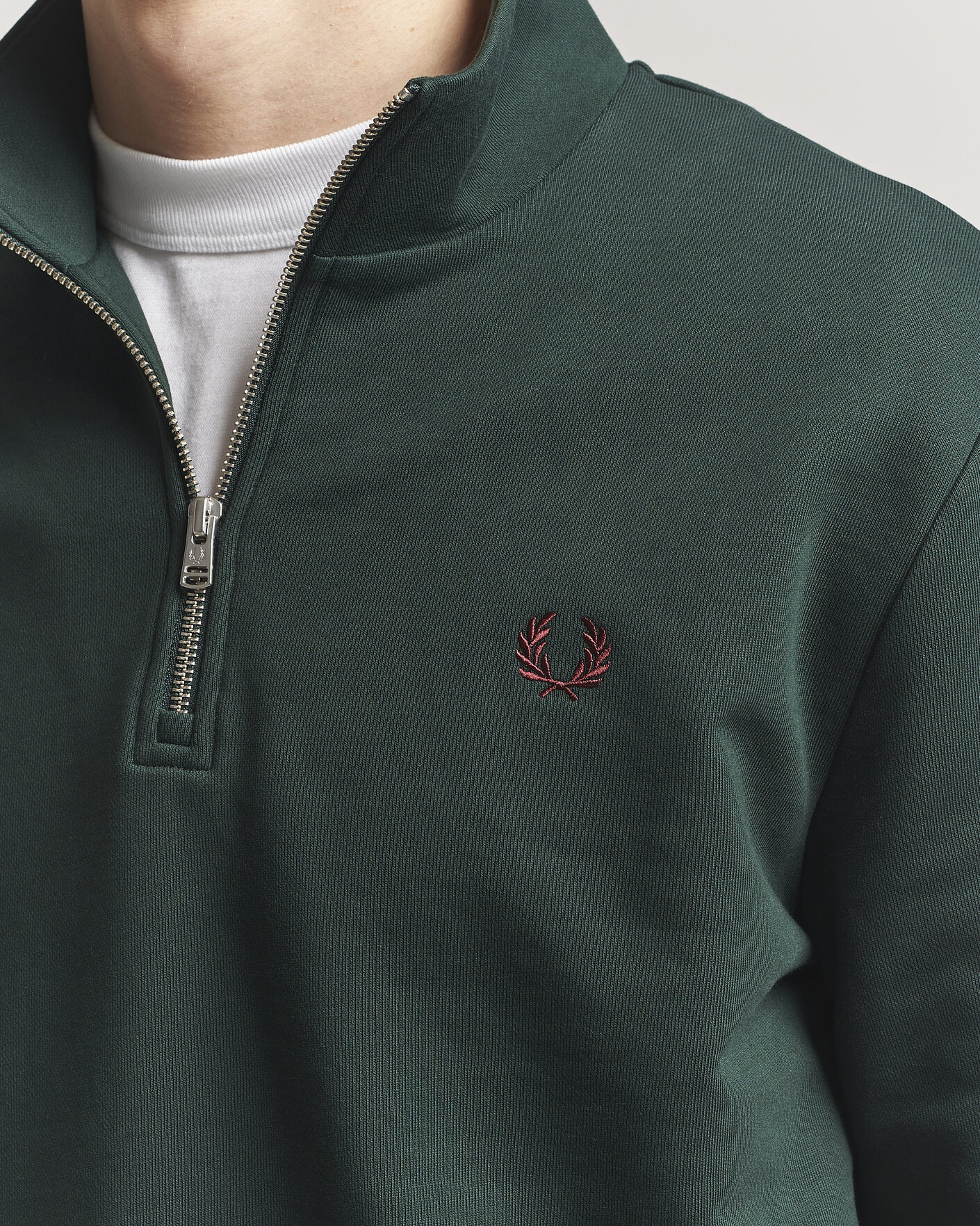 Herren | Pullover | Fred Perry | Half Zip Sweatshirt Grassroots Green