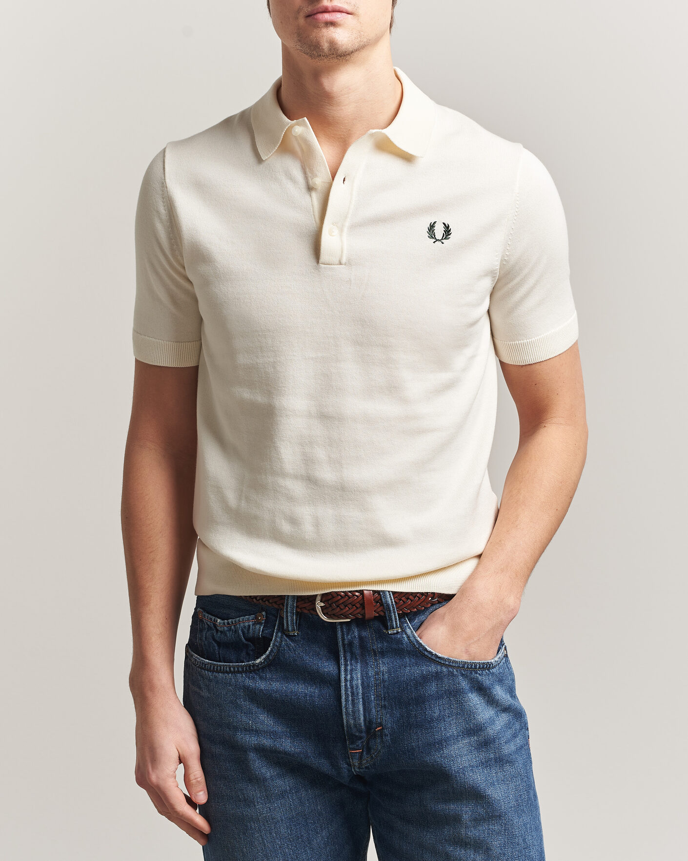 Herren | Poloshirts | Fred Perry | Cotton Knitted Polo Ecru