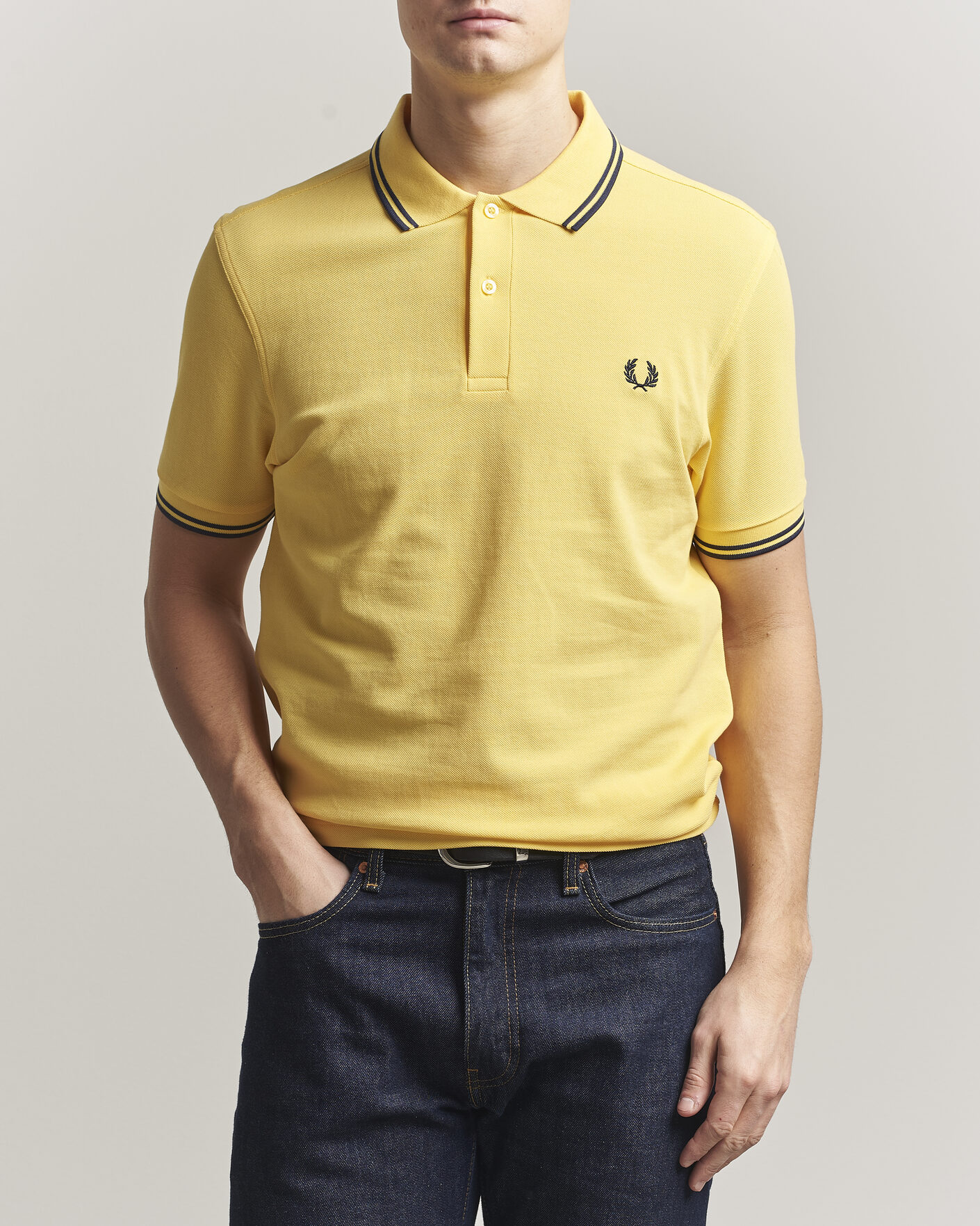 Herren | Poloshirts | Fred Perry | Twin Tipped Polo Shirt Lemon Yellow