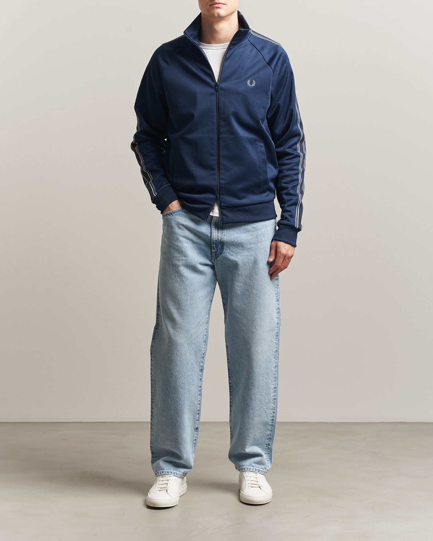 Herren | Pullover | Fred Perry | Tramline Taped Track Jacket Tennis Blue