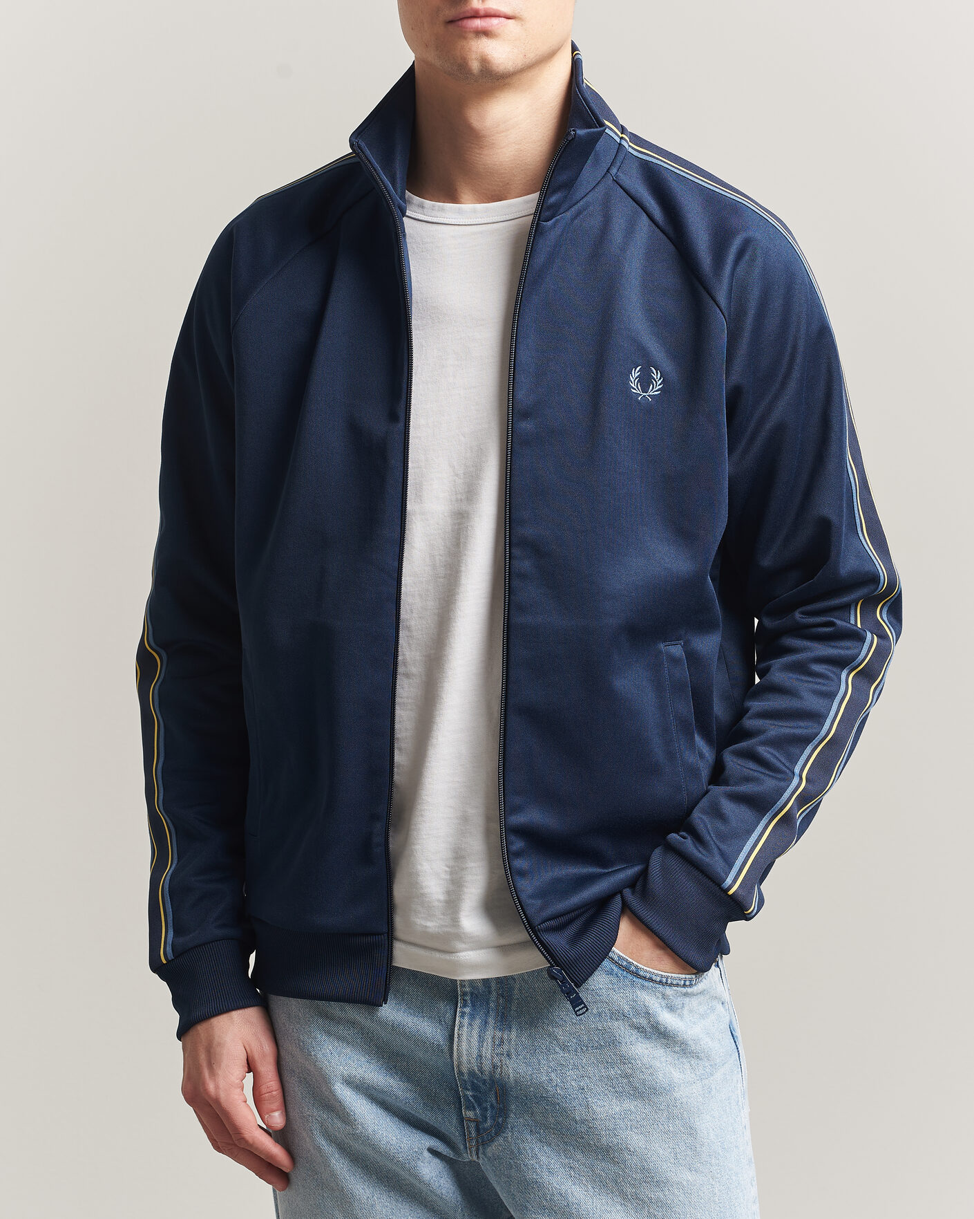 Herren | Pullover | Fred Perry | Tramline Taped Track Jacket Tennis Blue
