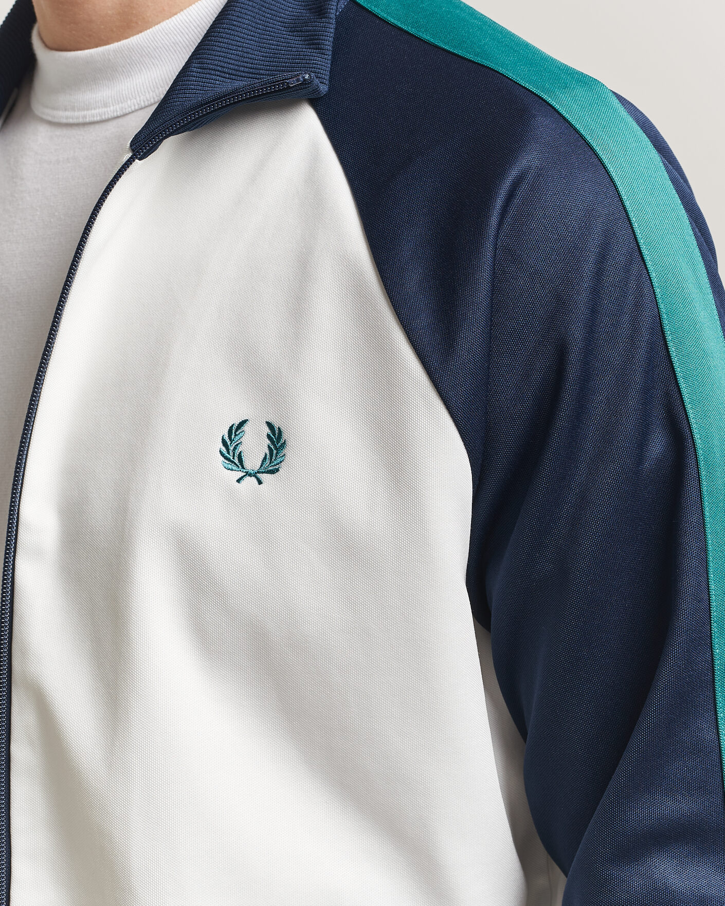 Herren | Pullover | Fred Perry | Contrast Sleeve Track Jacket Snow White