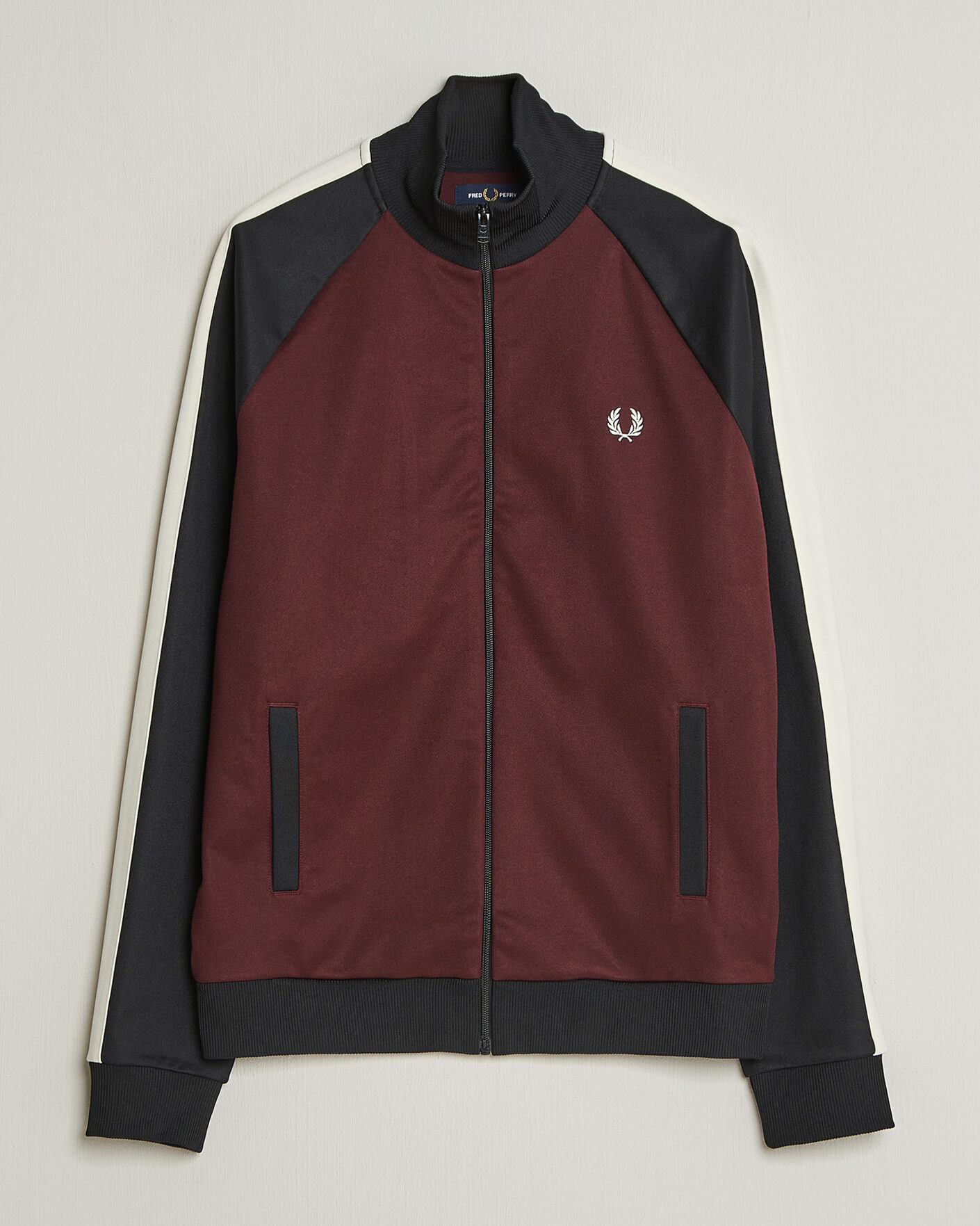 Herren | Pullover | Fred Perry | Contrast Sleeve Track Jacket Oxblood