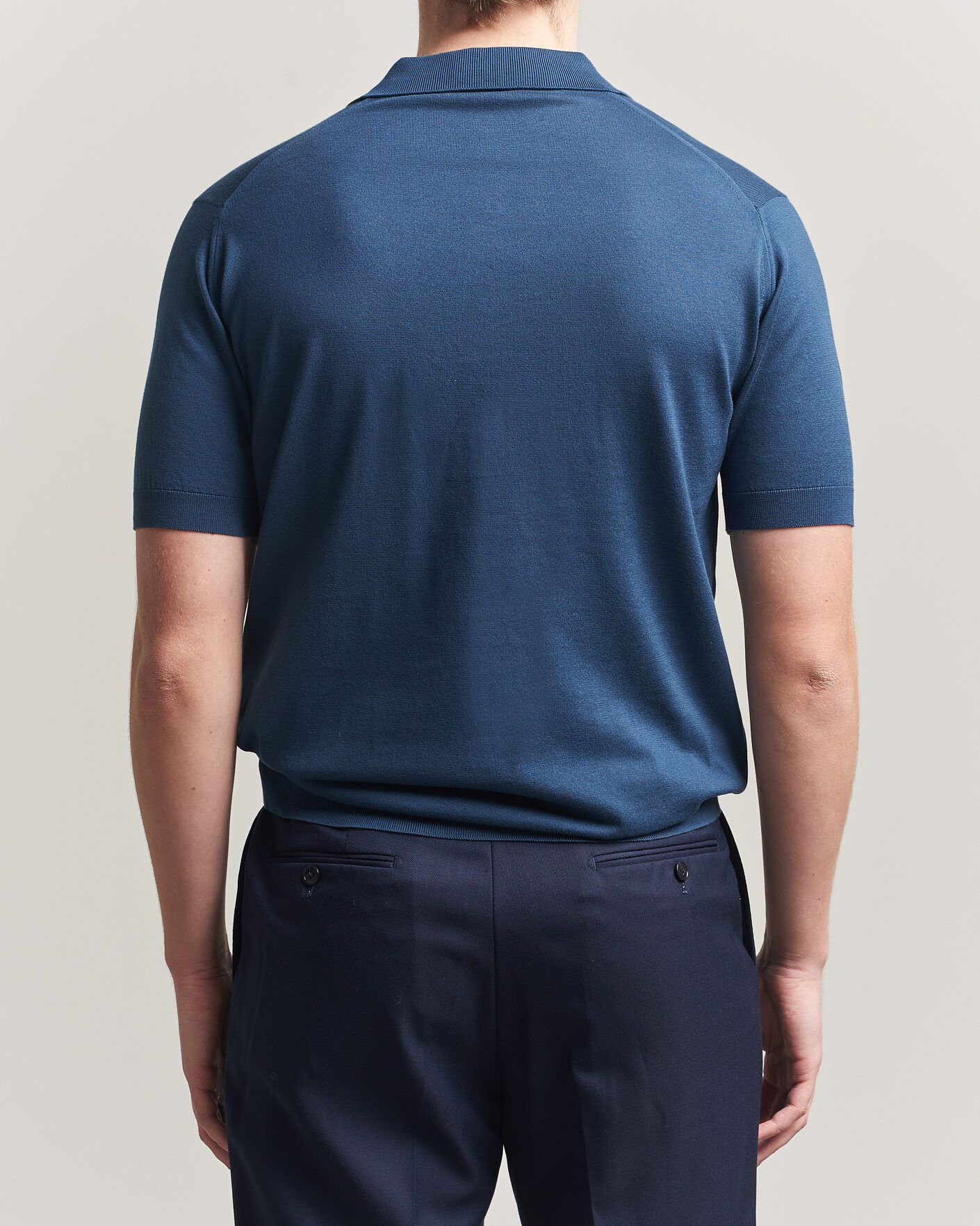 Herren | Poloshirts | John Smedley | Adrian Slim Fit Sea Island Cotton Polo Delft Blue