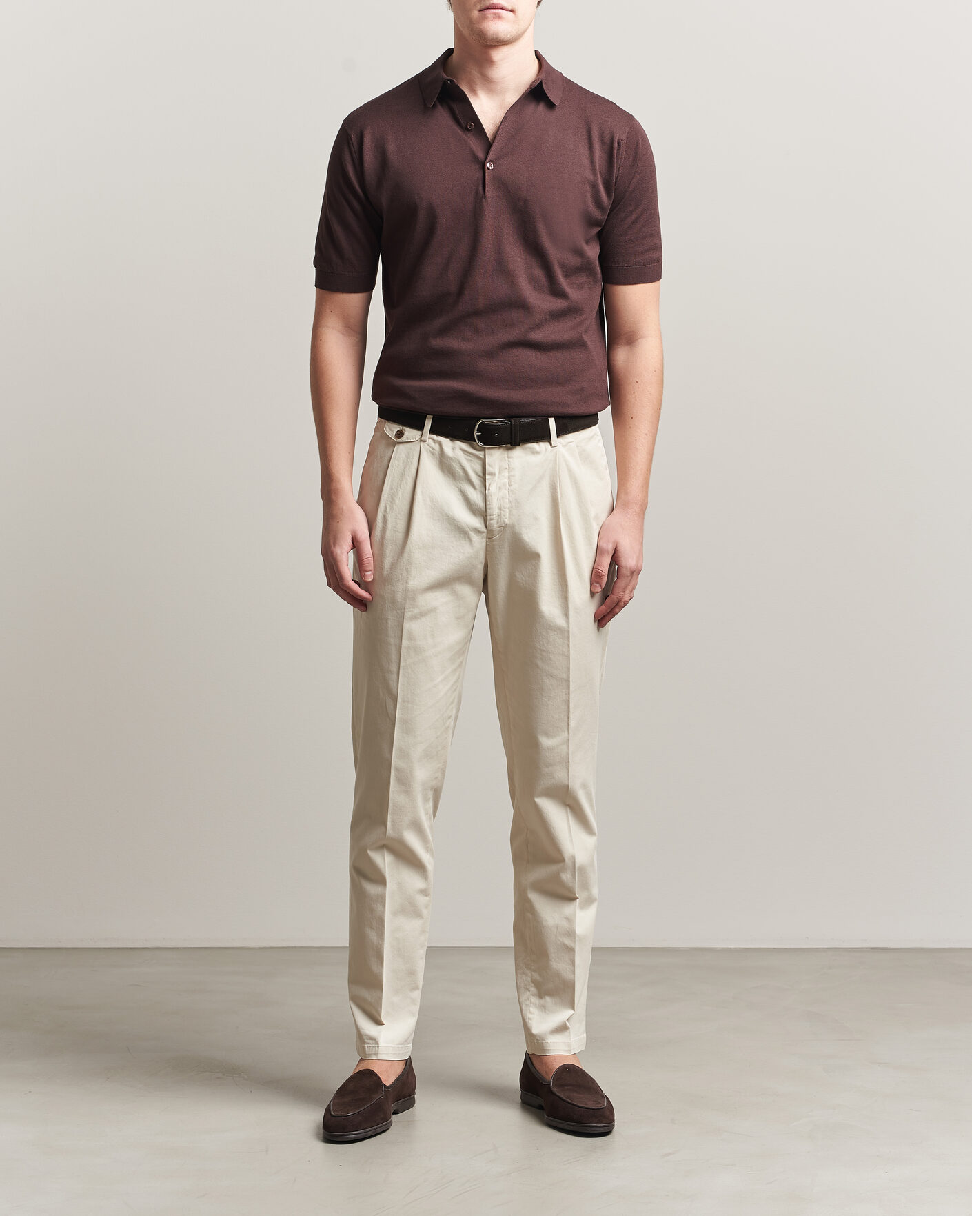 Herren | Poloshirts | John Smedley | Adrian Slim Fit Sea Island Cotton Polo Raisin Brown
