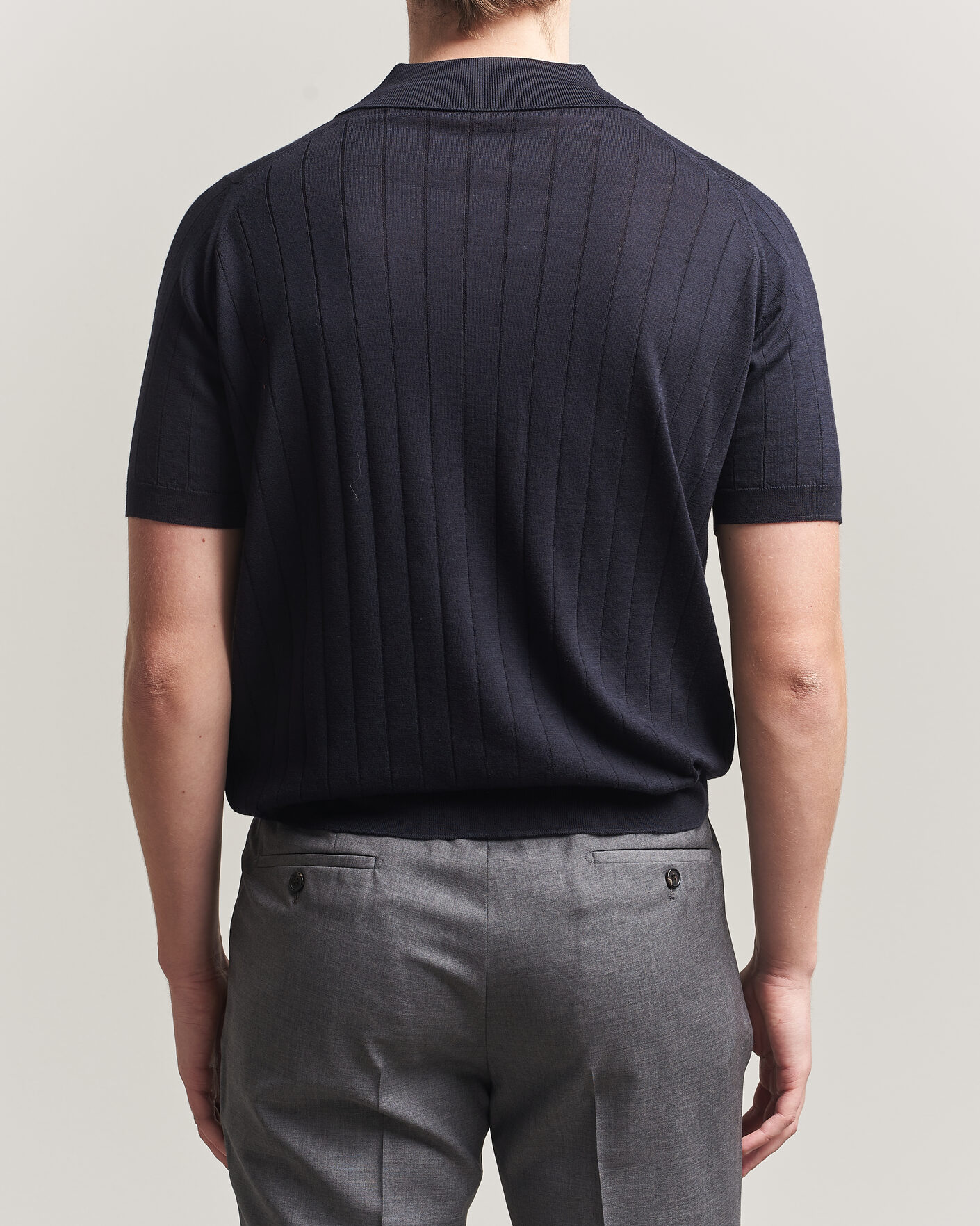 Herren | Poloshirts | John Smedley | Williams Merino/Cotton Knitted Polo Navy