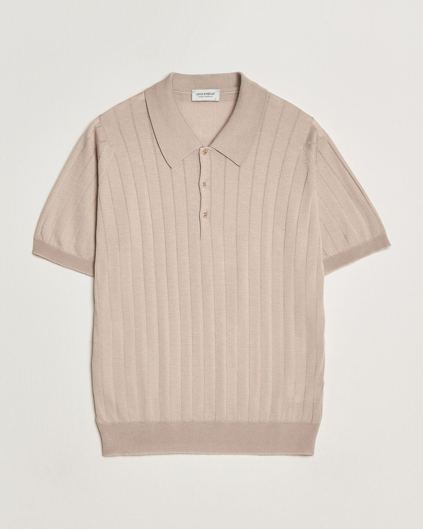 Herren | Poloshirts | John Smedley | Williams Merino/Cotton Knitted Polo Oat