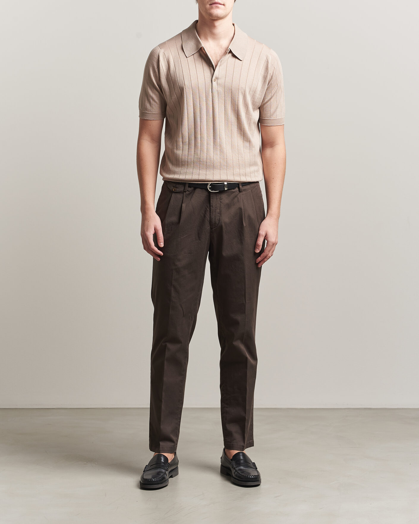 Herren | Poloshirts | John Smedley | Williams Merino/Cotton Knitted Polo Oat