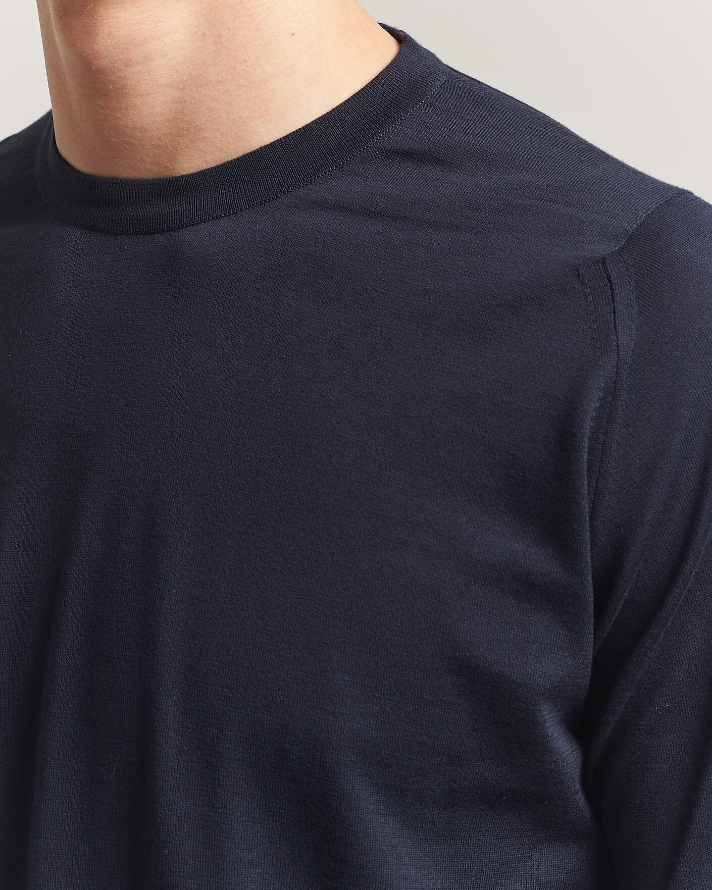 Herren | Pullover | John Smedley | Rowland Sea Island Crew Neck Pullover Navy