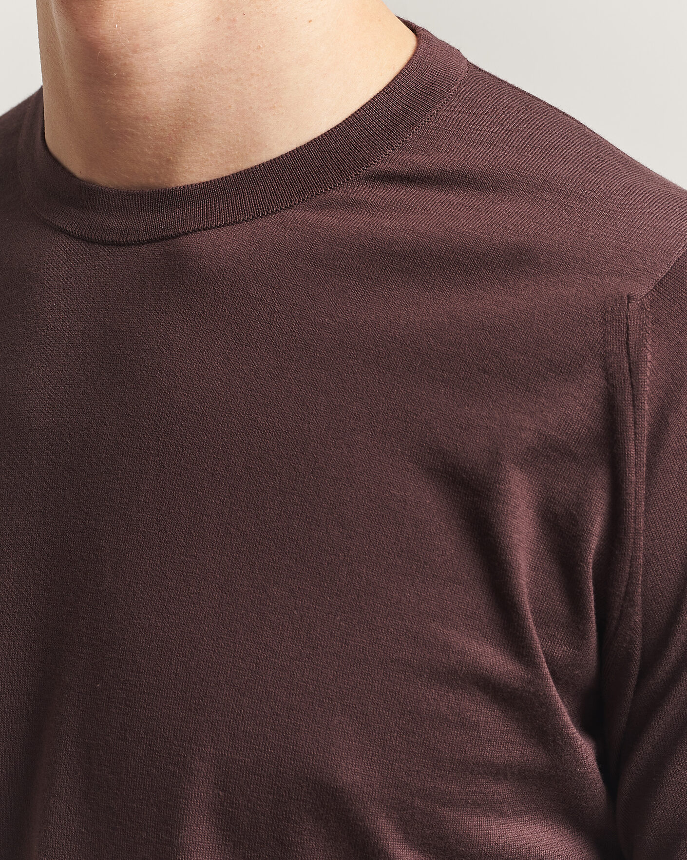 Herren | Pullover | John Smedley | Rowland Sea Island Crew Neck Pullover Raisin Brown