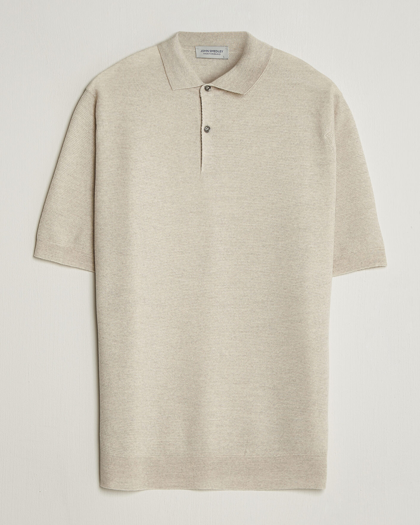 Herren | Poloshirts | John Smedley | 14 Singular Knitted Textured Polo Grey Fleece