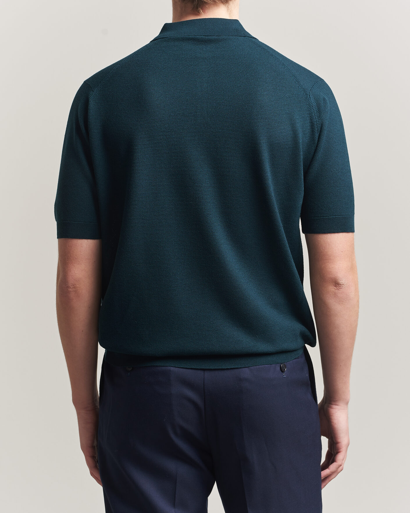 Herren | Poloshirts | John Smedley | 14 Singular Knitted Textured Polo Richardson Green