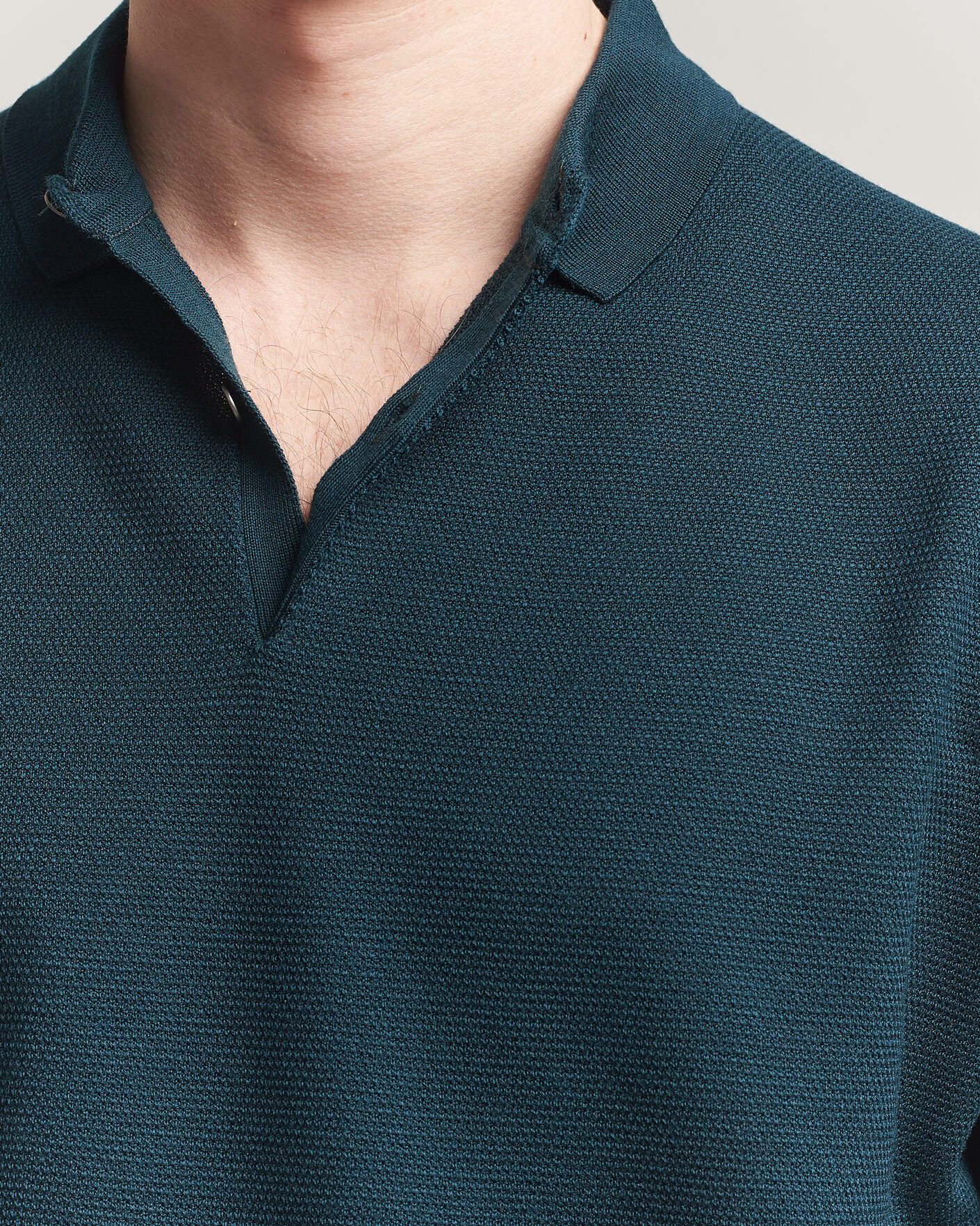 Herren | Poloshirts | John Smedley | 14 Singular Knitted Textured Polo Richardson Green