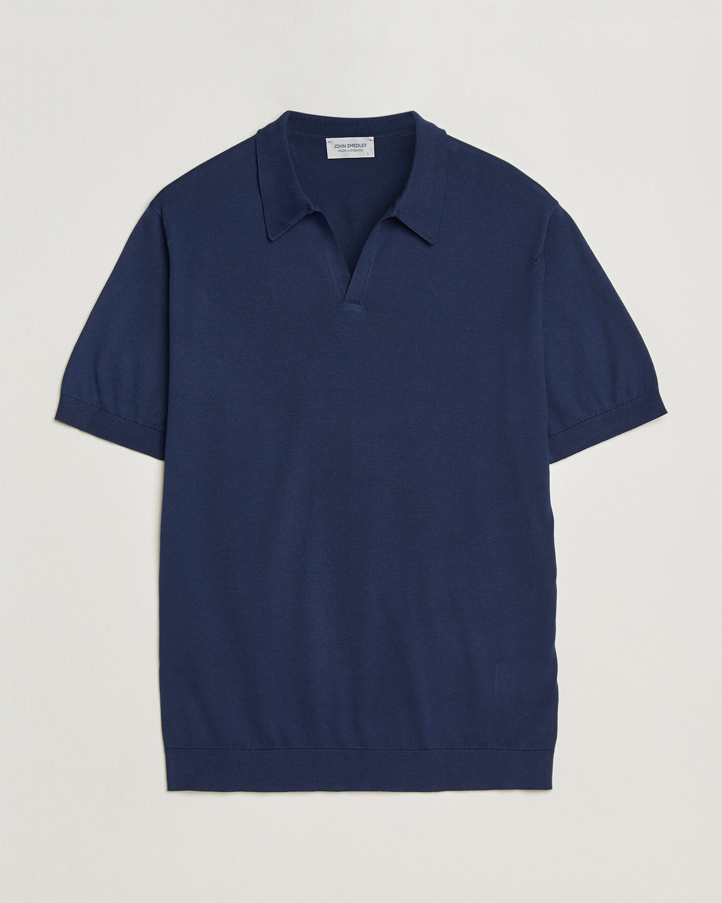 Herren | Poloshirts | John Smedley | Noah Open Collar Sea Island Polo French Navy