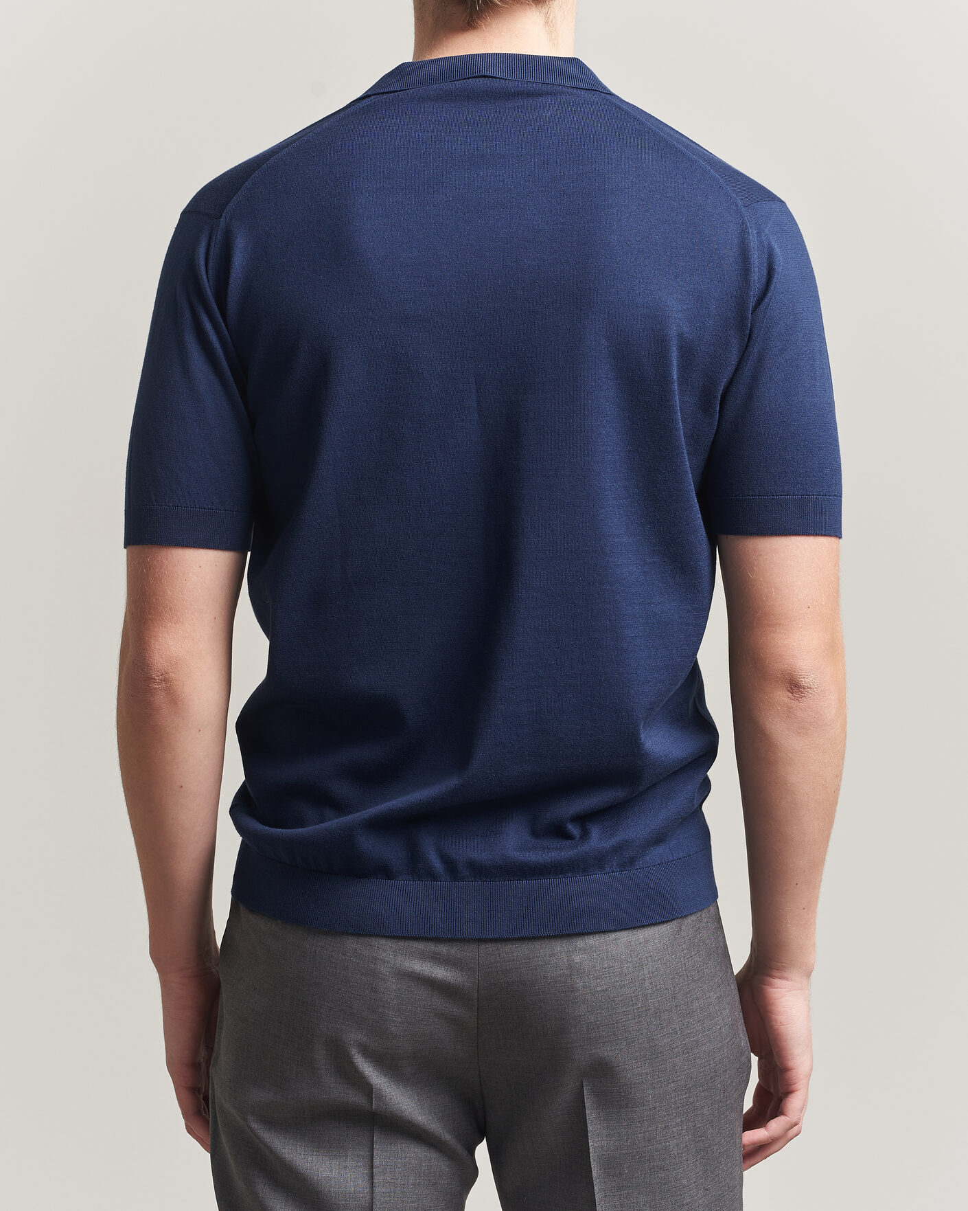 Herren | Poloshirts | John Smedley | Noah Open Collar Sea Island Polo French Navy