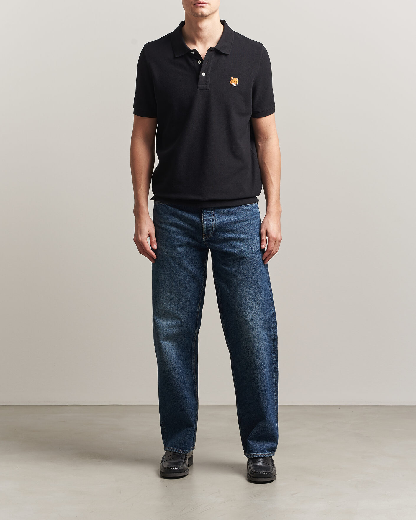Herren | Poloshirts | Maison Kitsuné | Fox Head Polo Black