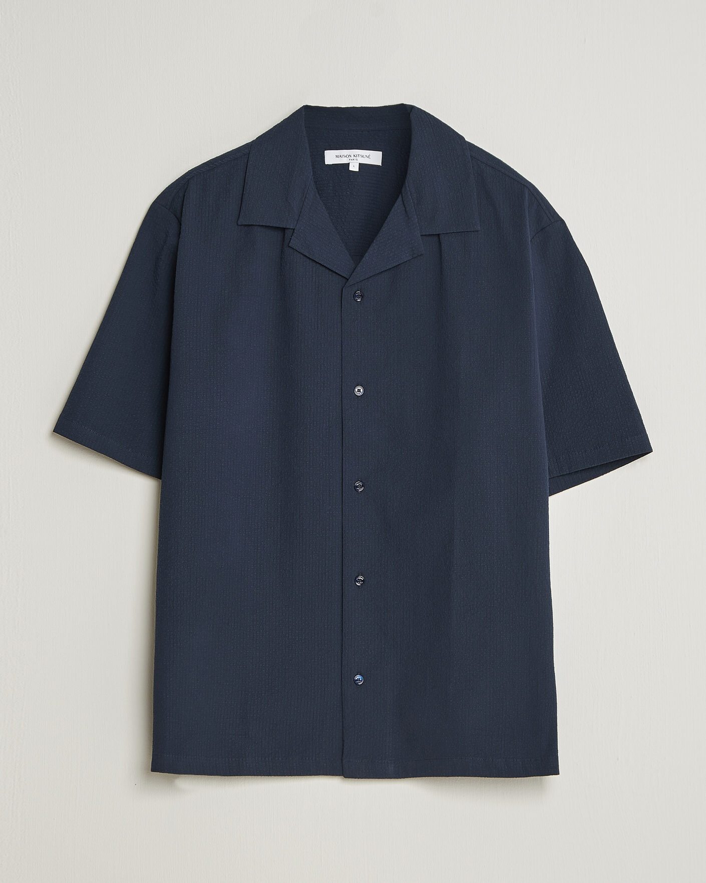 Herren | Hemden | Maison Kitsuné | Seersucker Resort Shirt Navy