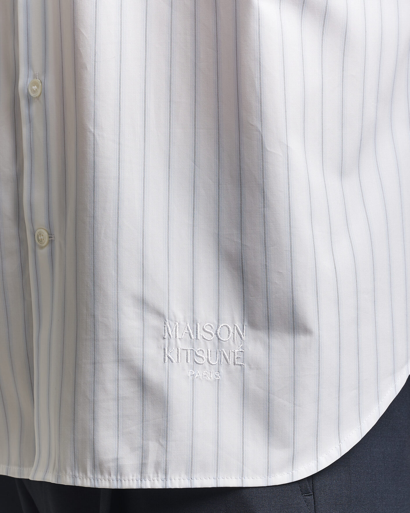 Herren | Hemden | Maison Kitsuné | Casual Striped Shirt Blue/White
