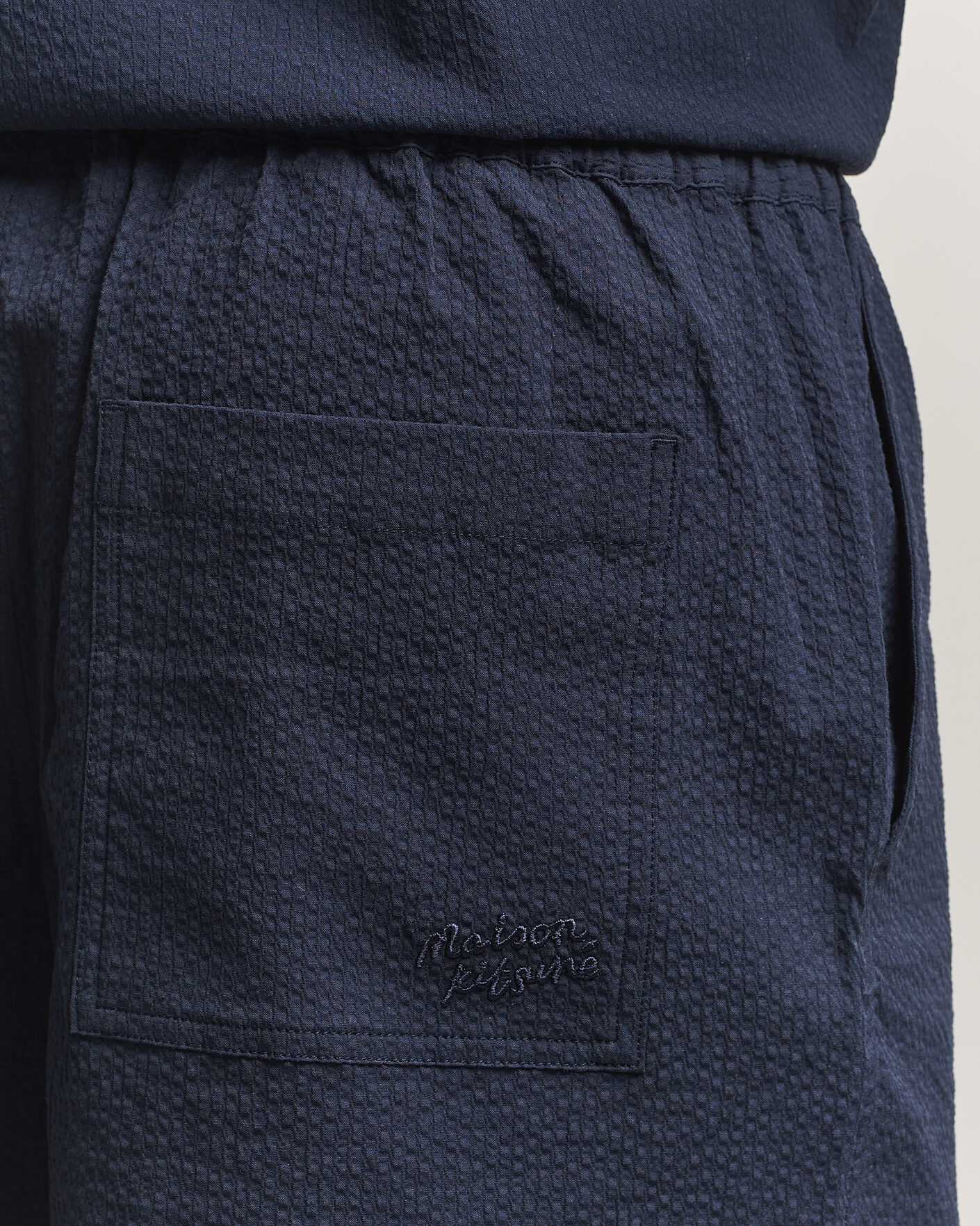Herren | Shorts | Maison Kitsuné | Seersucker Drawstring Shorts Navy