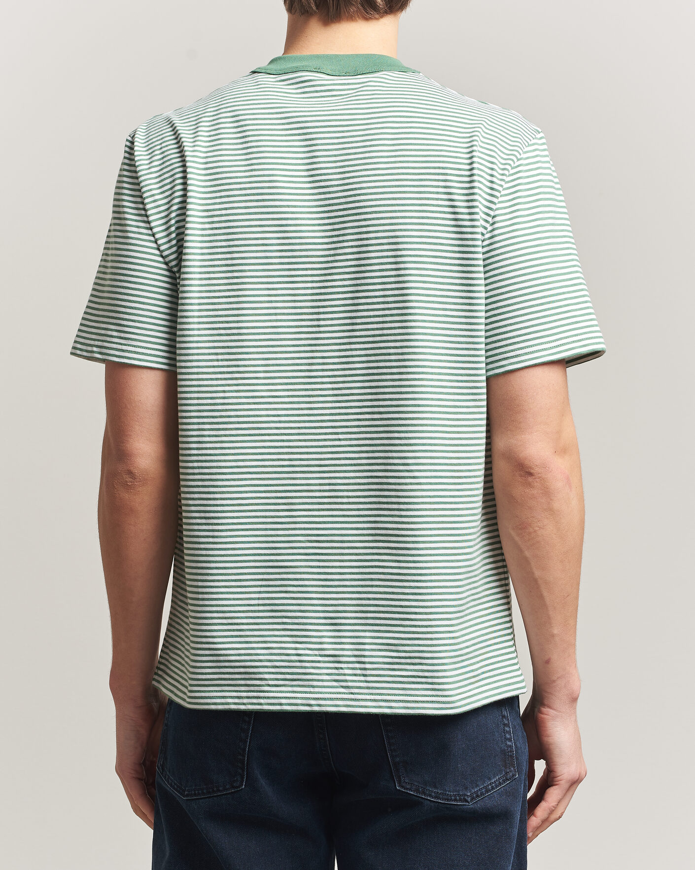 Herren | T-Shirts | Armor-lux | Callac Héritage Stripe T-Shirt Ivy/Blanc
