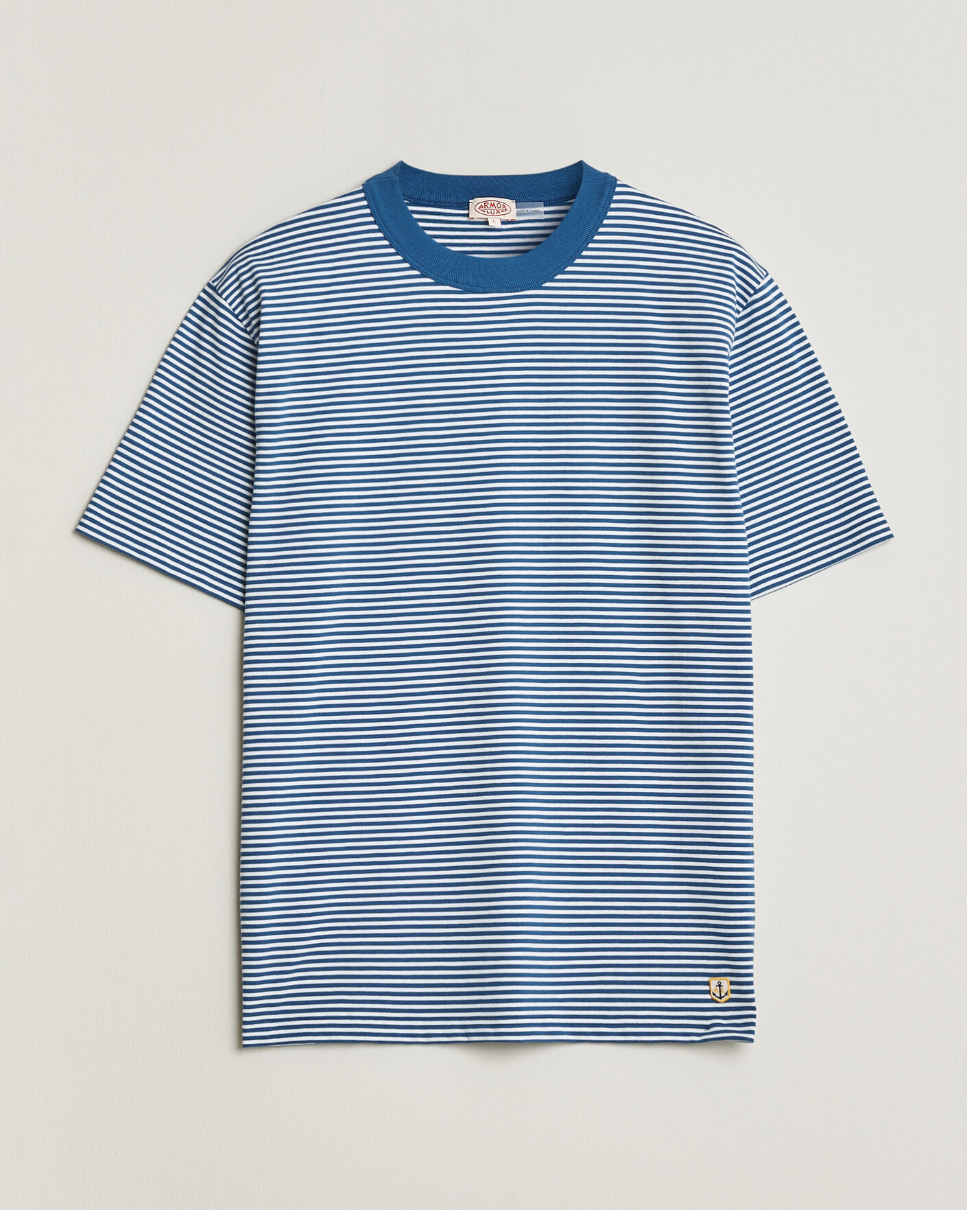 Herren | T-Shirts | Armor-lux | Callac Héritage Stripe T-Shirt Dark Blue/Blanc
