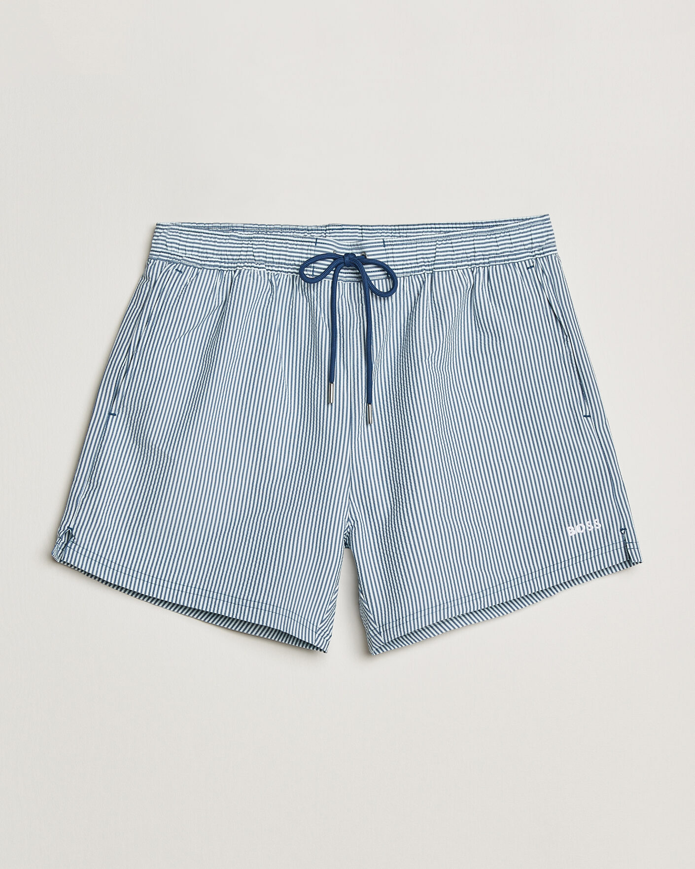 Herren | Badehosen | BOSS BLACK | Velvetfish Seersucker Swimshorts Open Blue