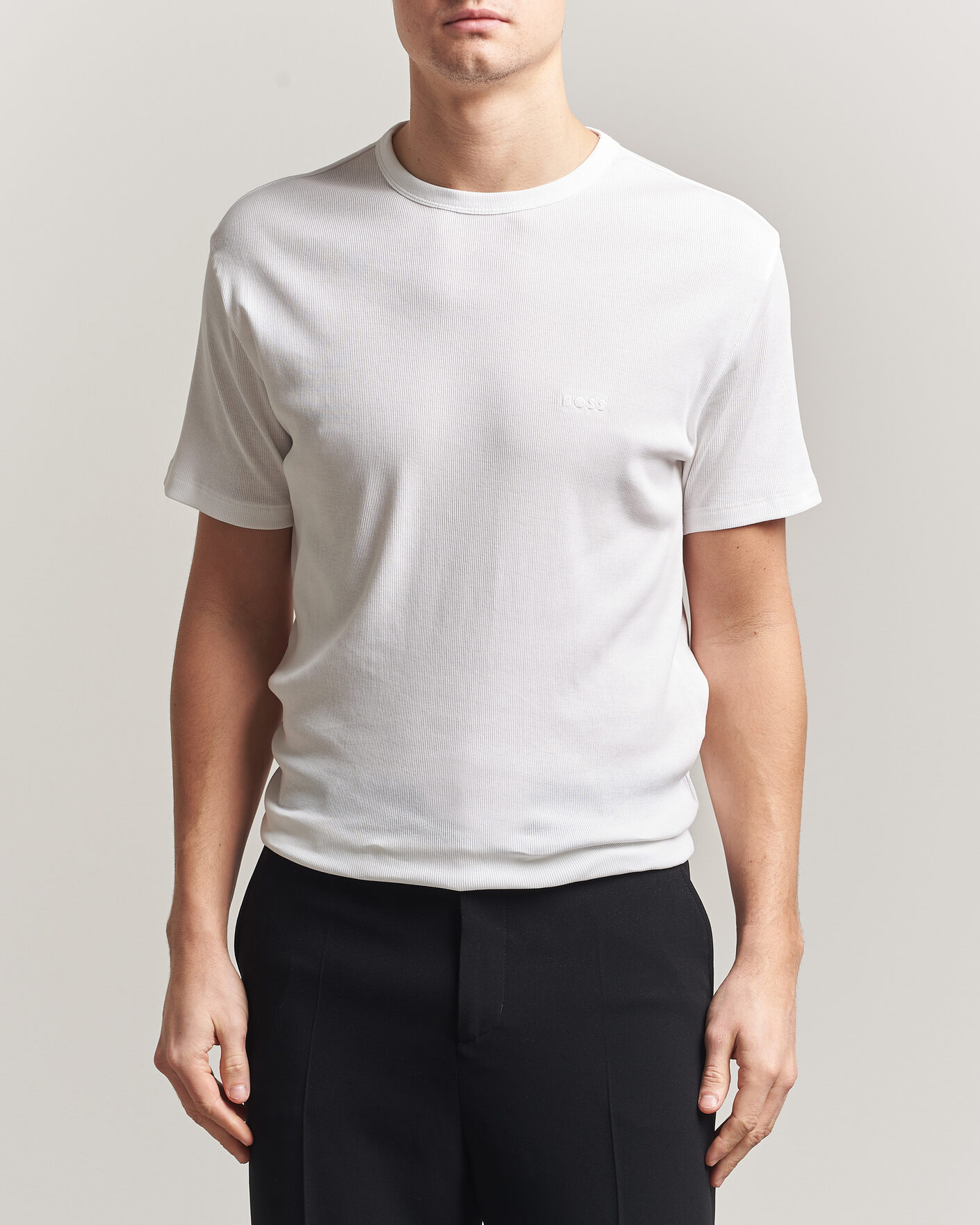 Herren | T-Shirts | BOSS BLACK | 2-Pack Ribbed T-Shirt White/Black