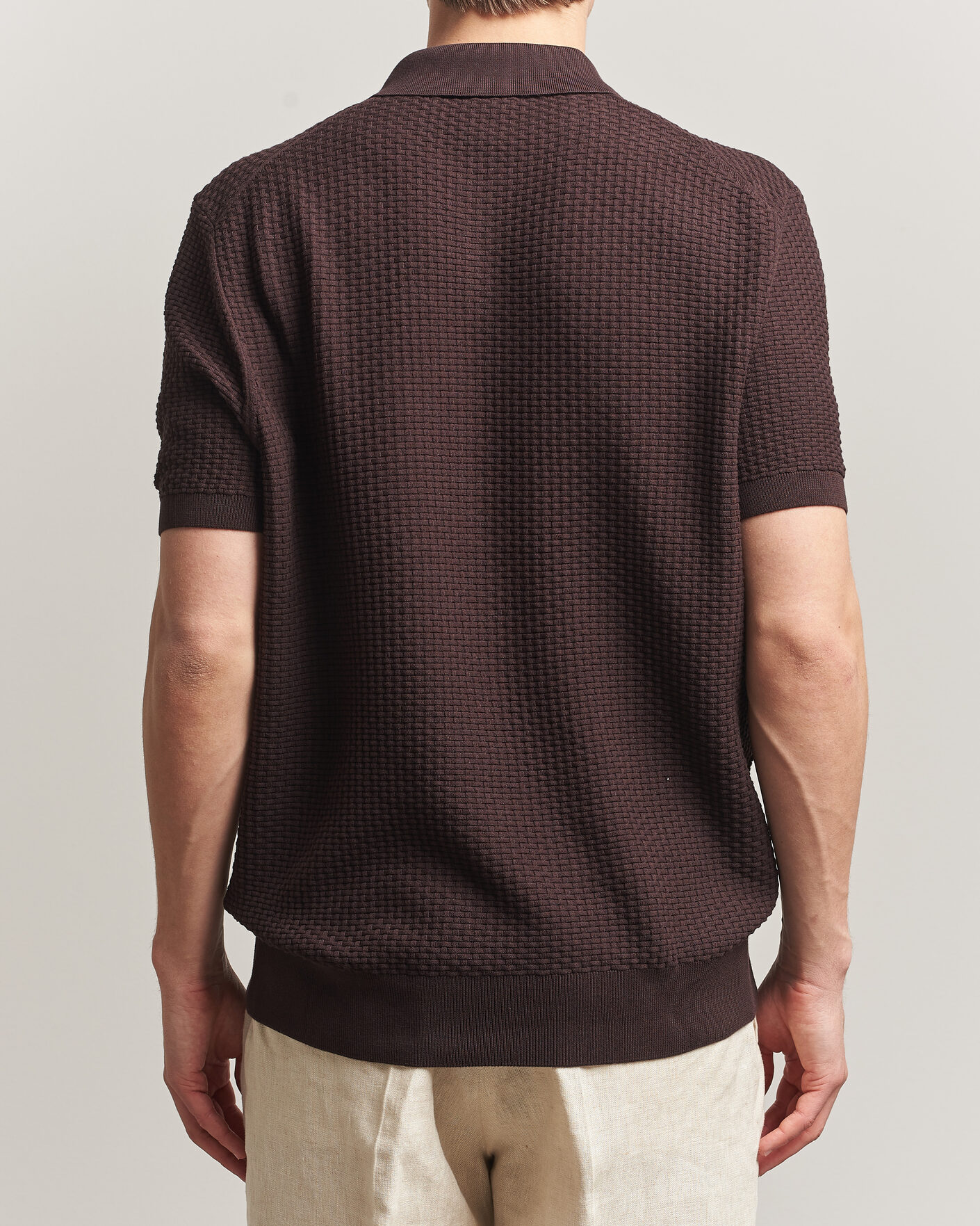 Herren | Poloshirts | BOSS BLACK | Natalo Structured Knitted Polo Dark Brown