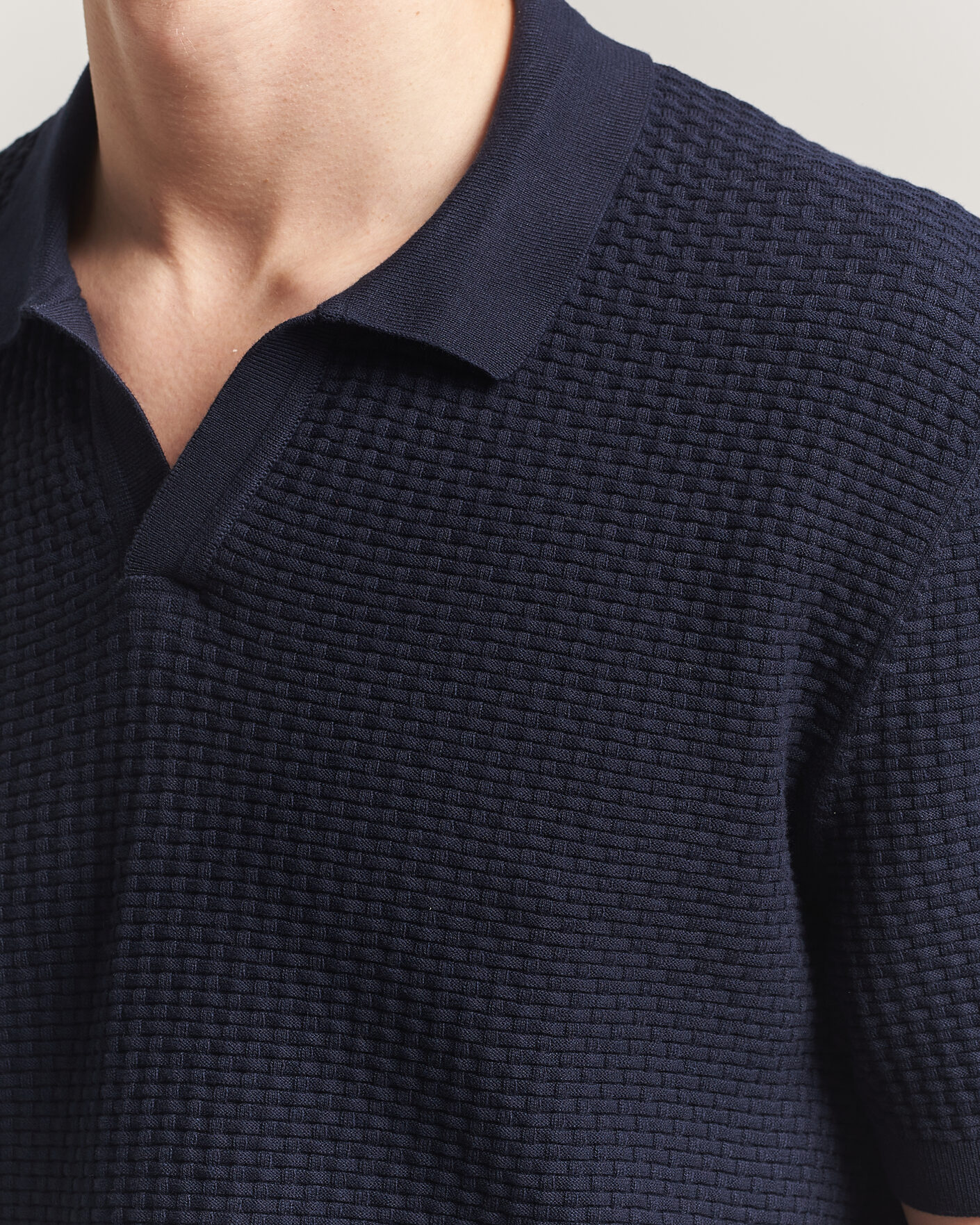 Herren | Poloshirts | BOSS BLACK | Natalo Structured Knitted Polo Dark Blue