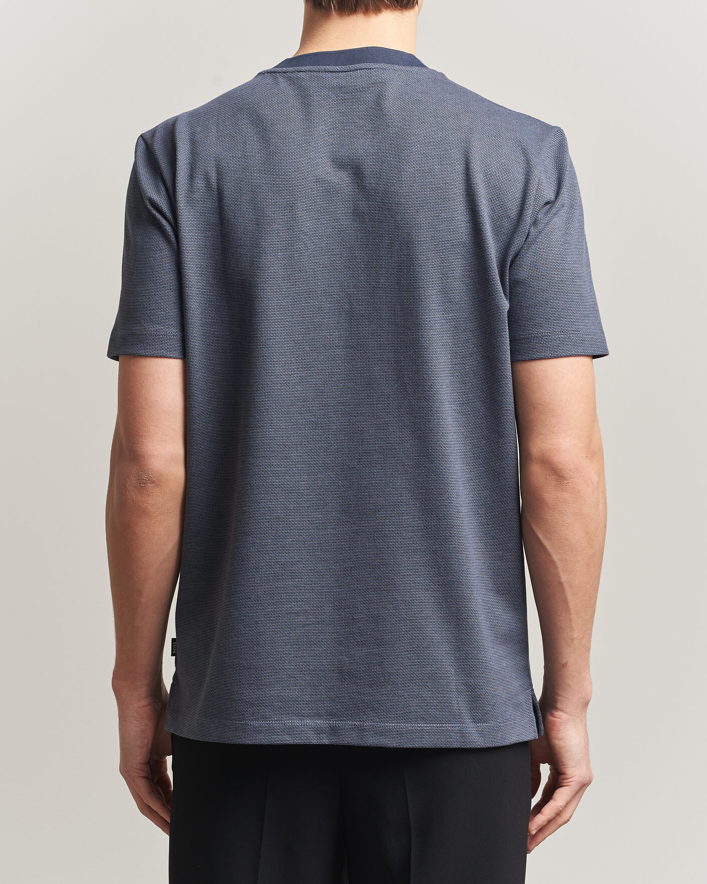 Herren | T-Shirts | BOSS BLACK | Thompson Structured T-Shirt Dark Blue
