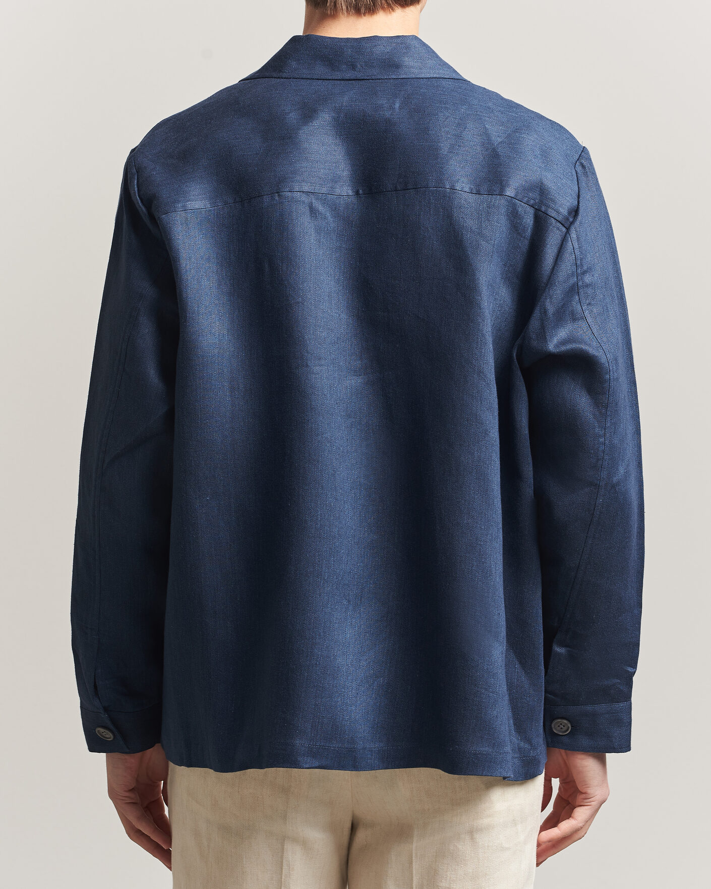 Herren | Hemden | BOSS BLACK | Cai Linen Overshirt Dark Blue
