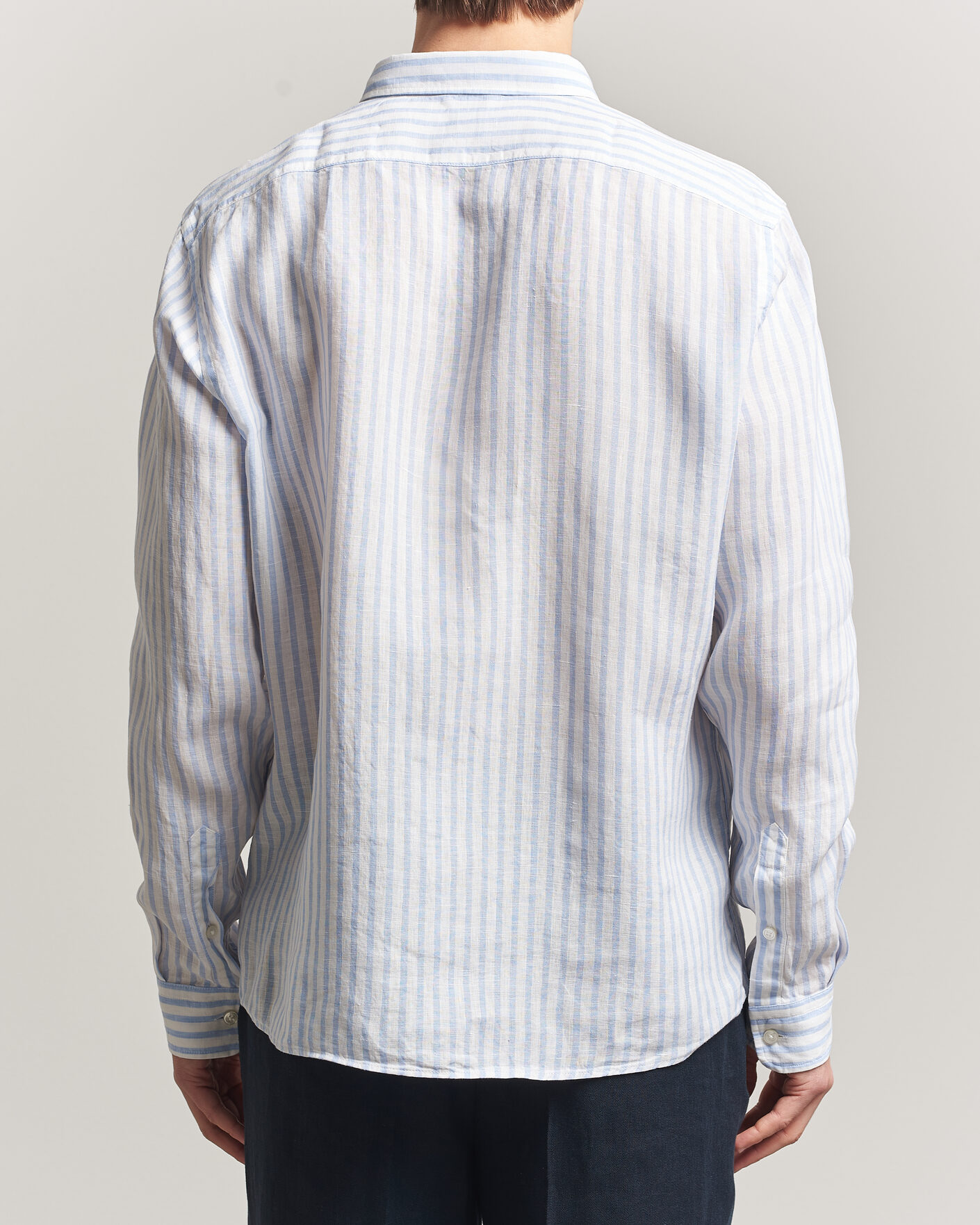Herren | Hemden | BOSS BLACK | Liam Striped Linen Shirt Light Blue