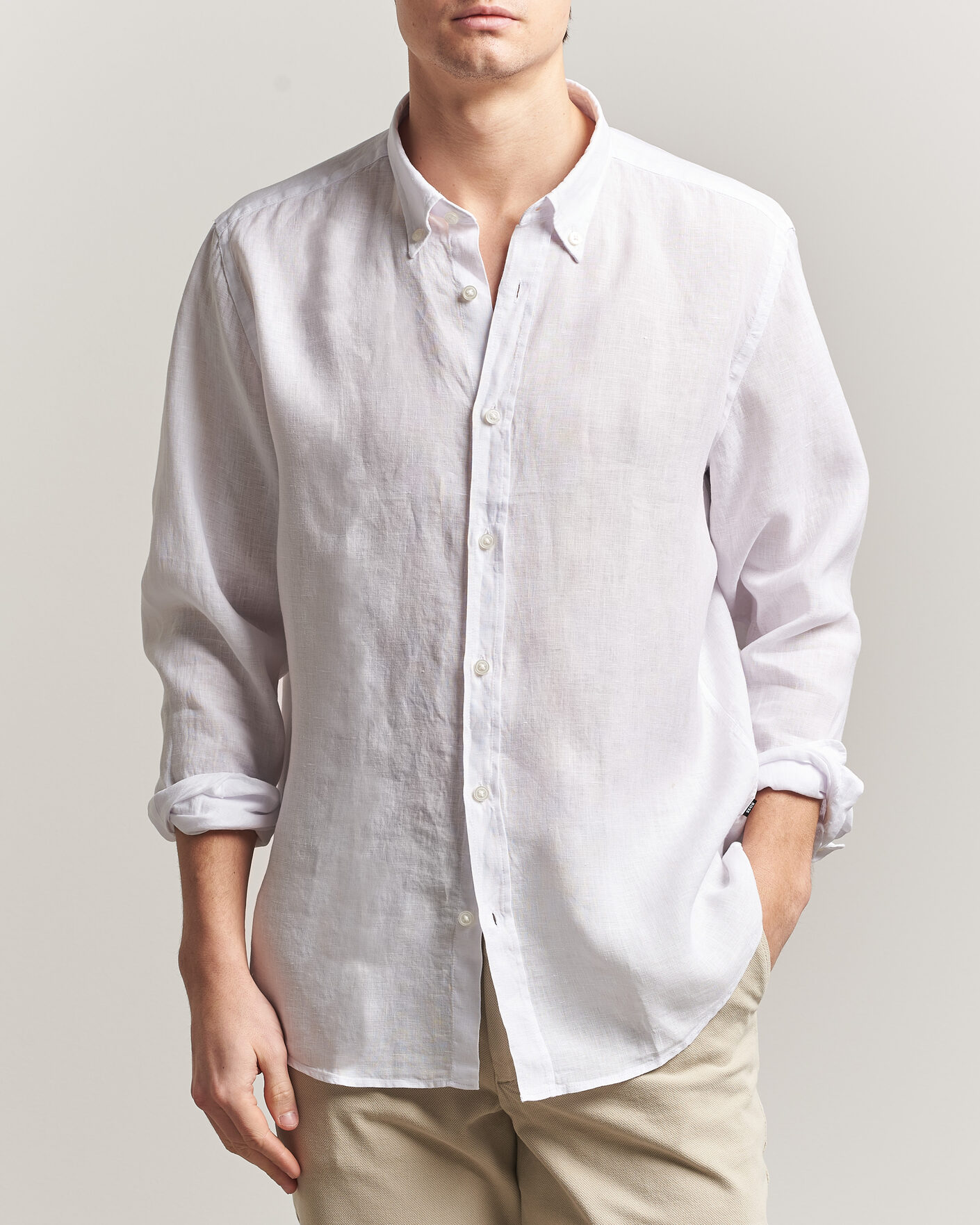 Herren | Hemden | BOSS BLACK | Liam Linen Shirt White