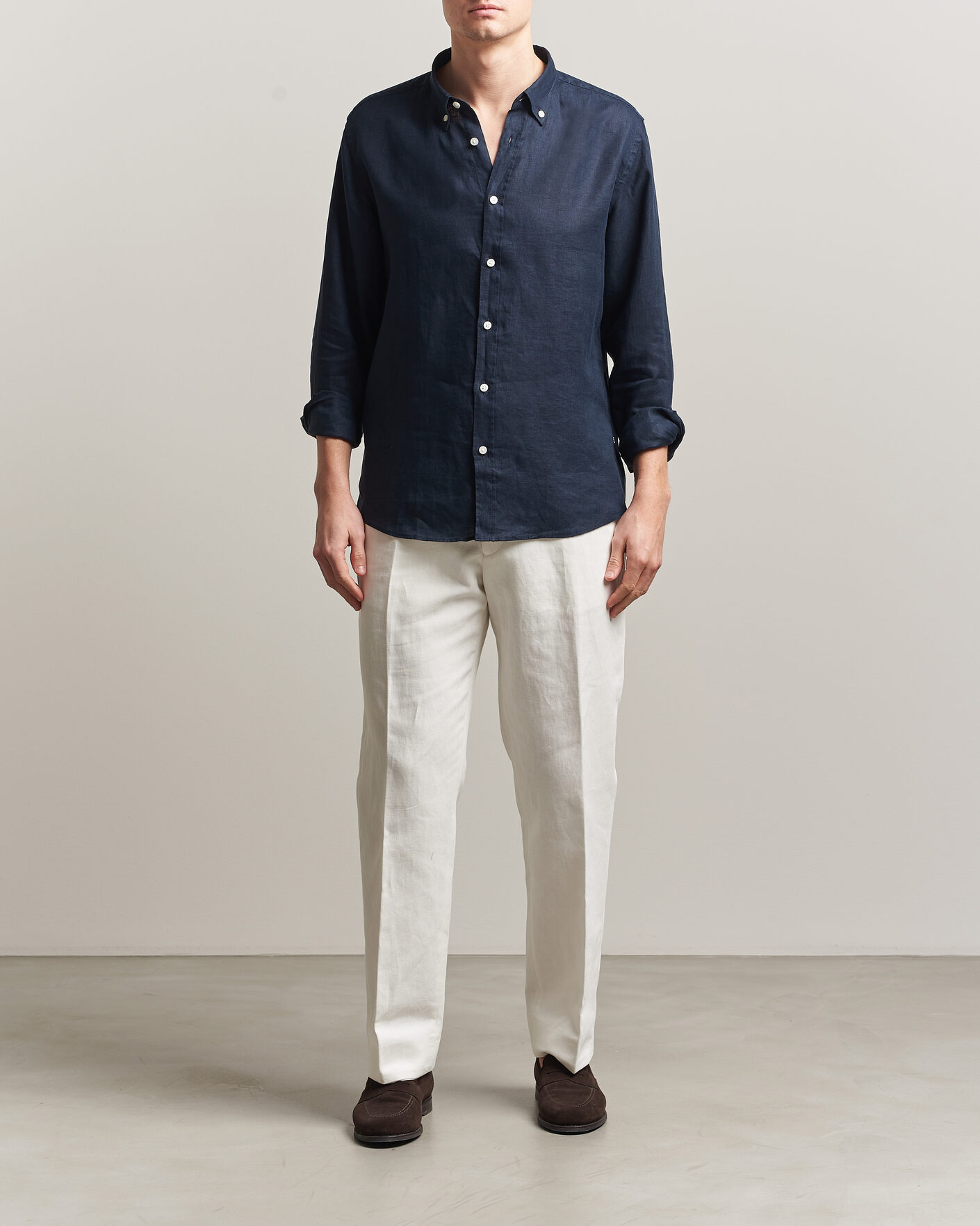Herren | Hemden | BOSS BLACK | Liam Linen Shirt Dark Blue
