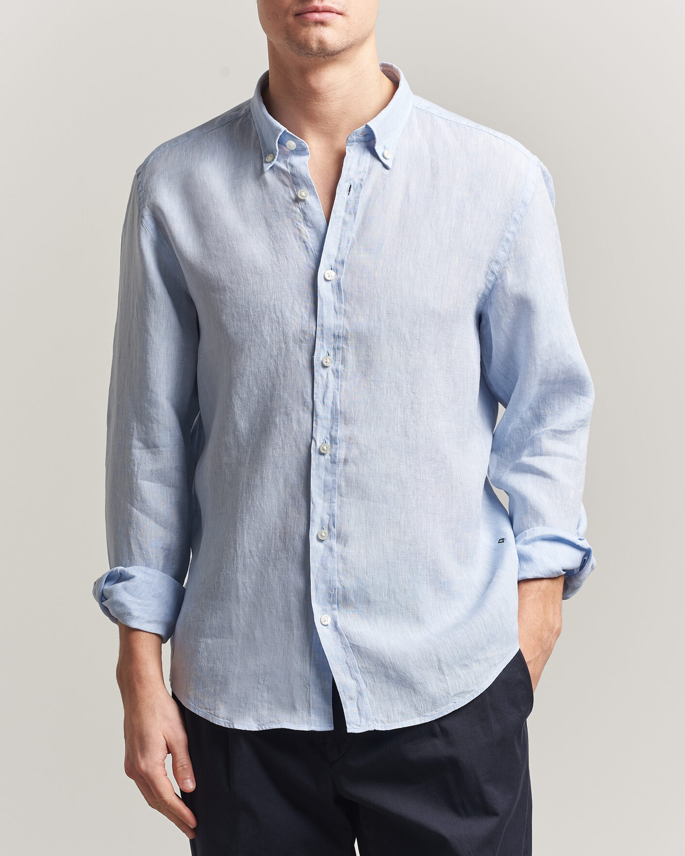 Herren | Hemden | BOSS BLACK | Liam Linen Shirt Light Blue