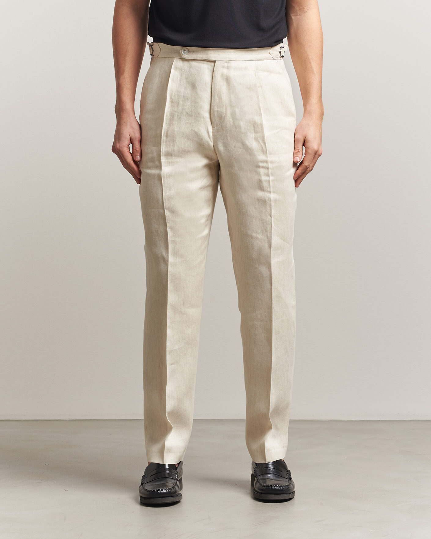 Herren | Hosen | BOSS BLACK | Perino Linen Suit Trousers Open Beige