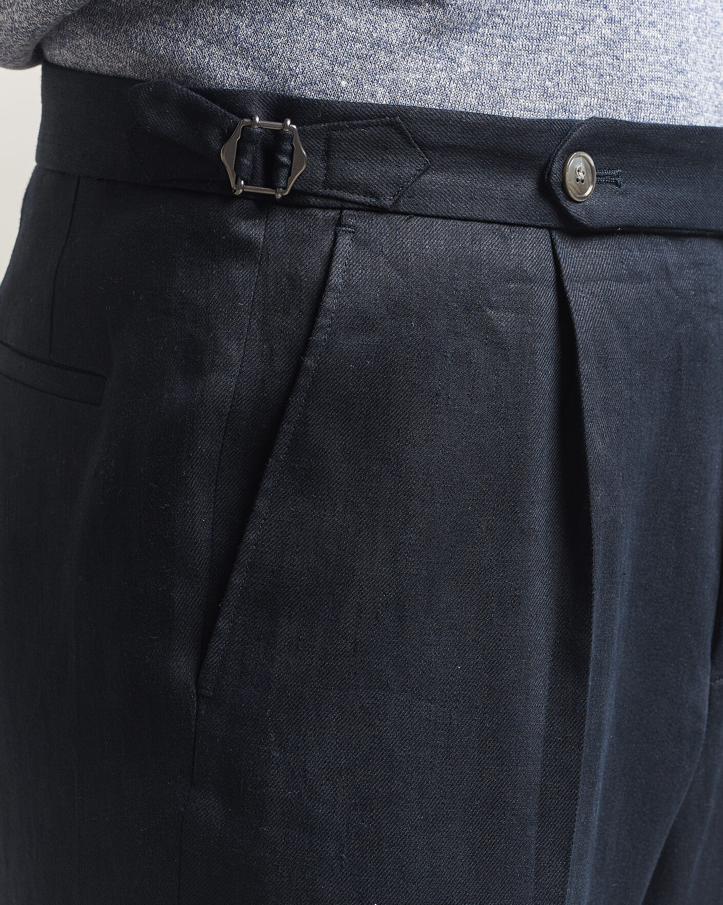 Herren | Hosen | BOSS BLACK | Perino Linen Suit Trousers Dark Blue