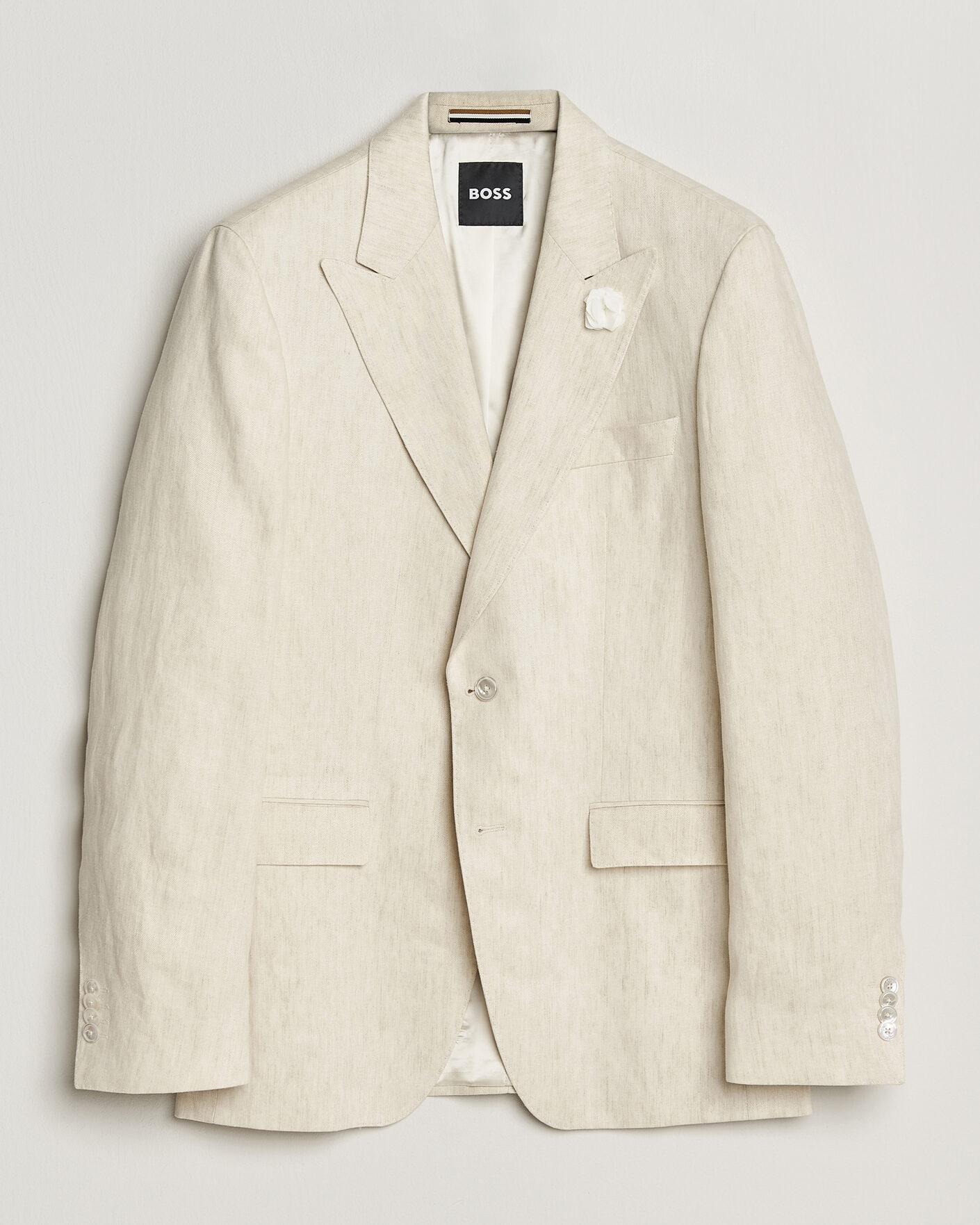Herren | Sakkos | BOSS BLACK | Hutson Linen Suit Blazer Open Beige