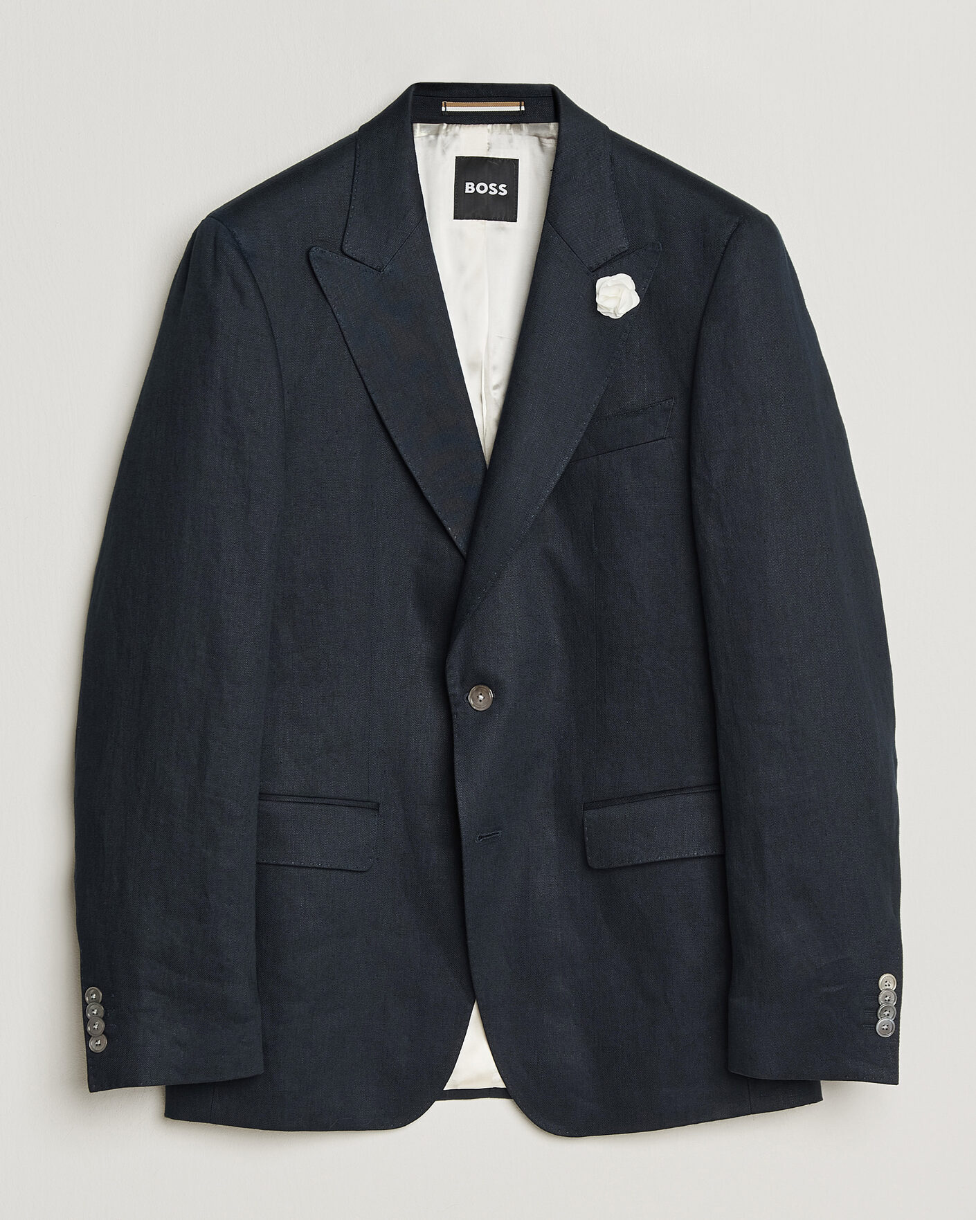 Herren | Sakkos | BOSS BLACK | Hutson Linen Suit Blazer Dark Blue