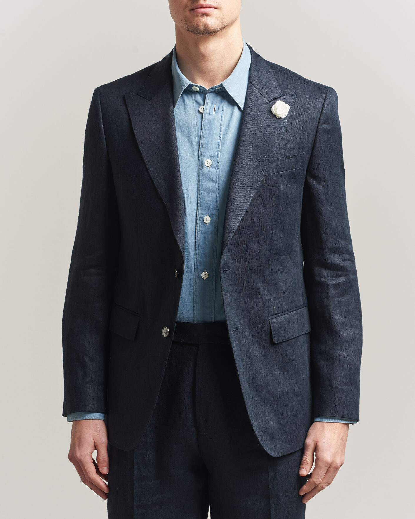 Herren | Sakkos | BOSS BLACK | Hutson Linen Suit Blazer Dark Blue