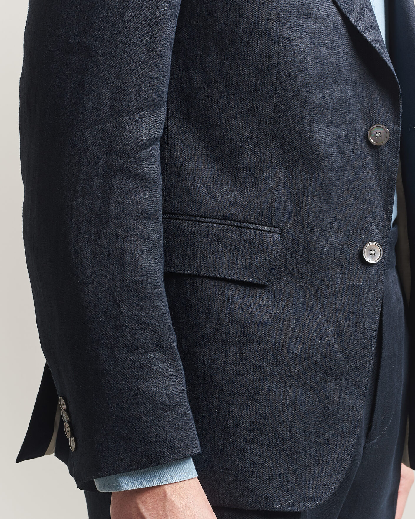 Herren | Sakkos | BOSS BLACK | Hutson Linen Suit Blazer Dark Blue