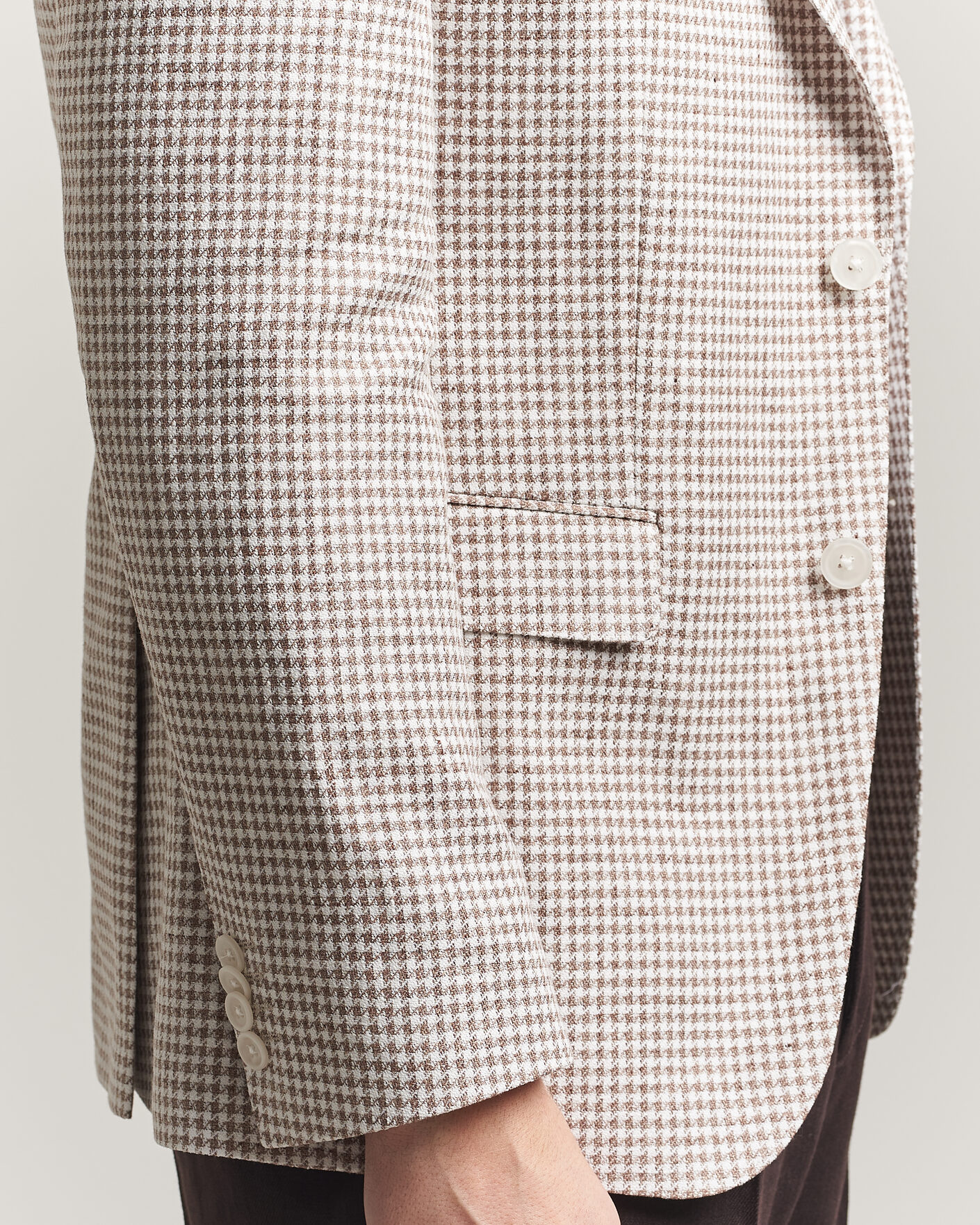 Herren | Sakkos | BOSS BLACK | Hutson Linen/Cotton Houndstooth Blazer Open Beige