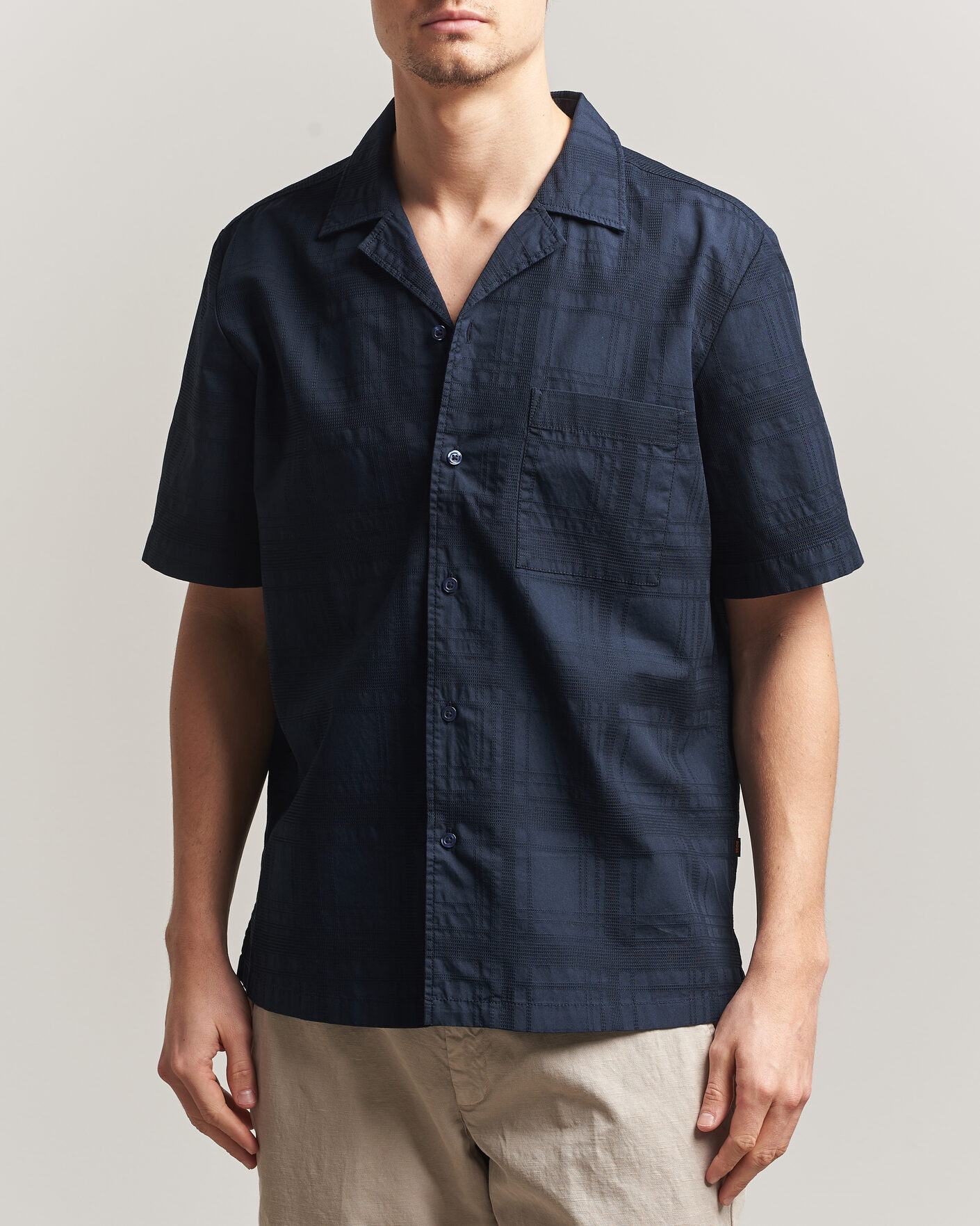 Herren | Hemden | BOSS ORANGE | Rayer Cotton Resort Shirt Dark Blue