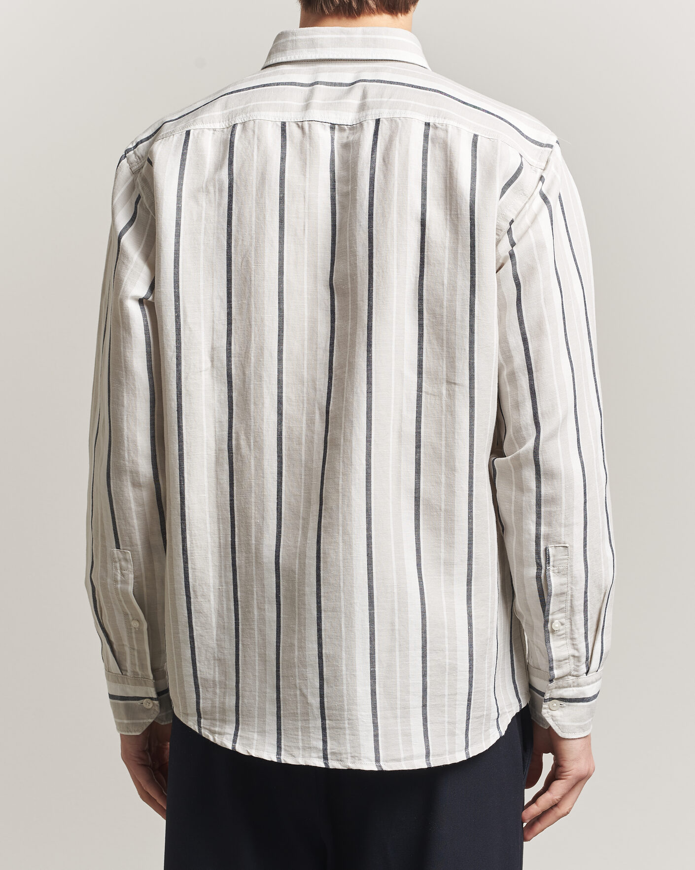 Herren | Hemden | BOSS ORANGE | Ricoplus Linen/Cotton Striped Shirt Beige