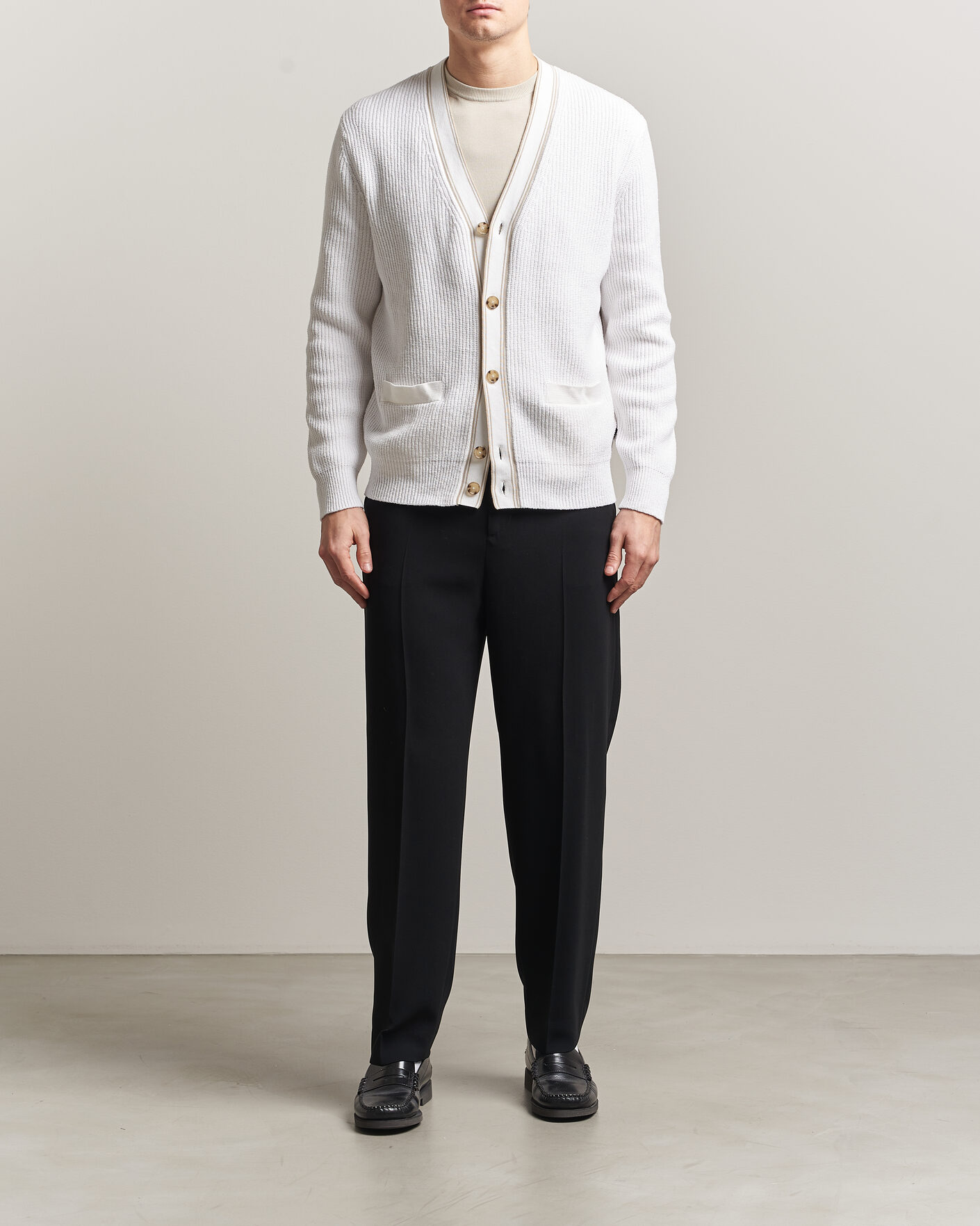 Herren | Pullover | BOSS BLACK | Napoli Knitted Cardigan White