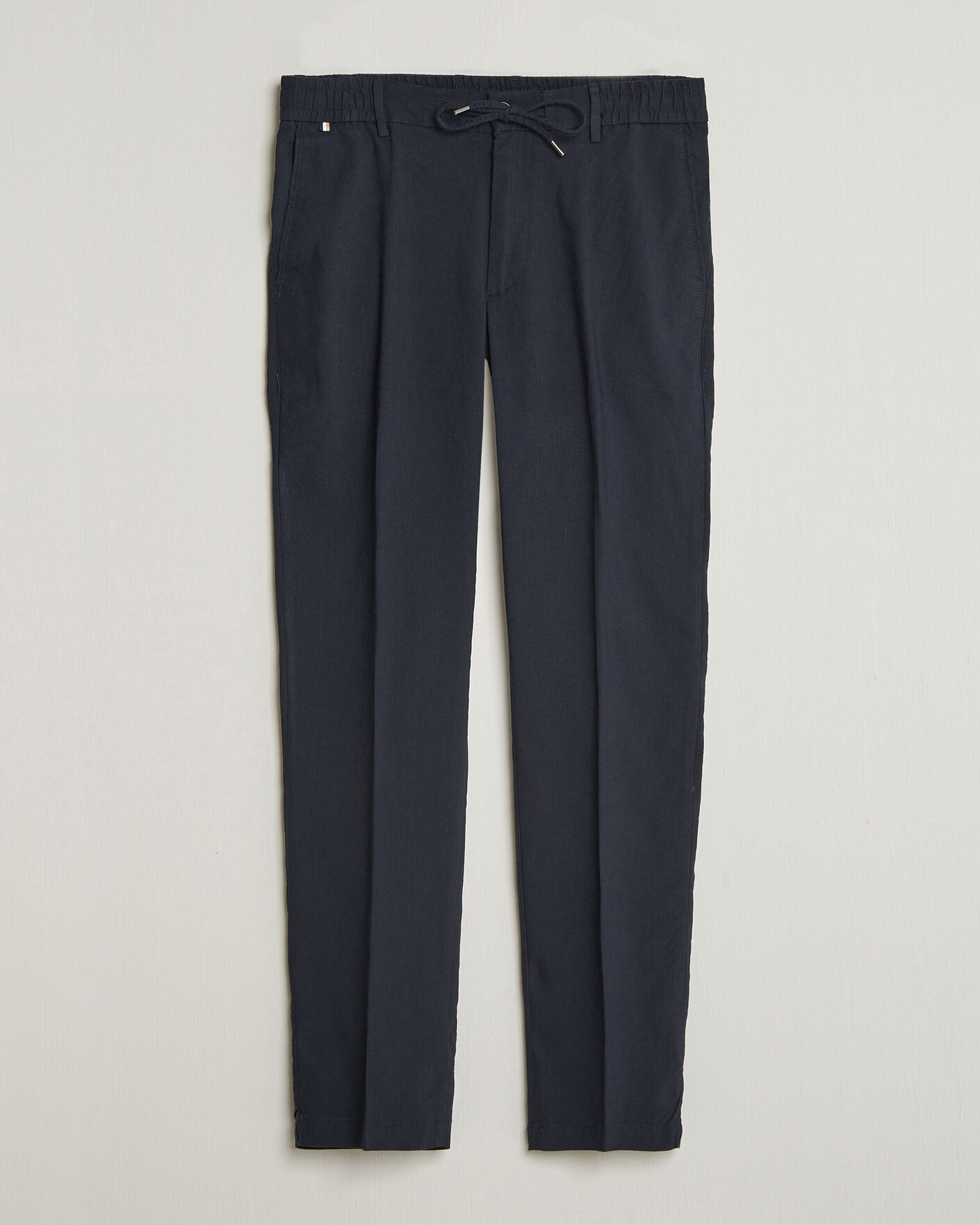 Herren | Hosen | BOSS BLACK | Kane Linen Drawstring Trousers Dark Blue