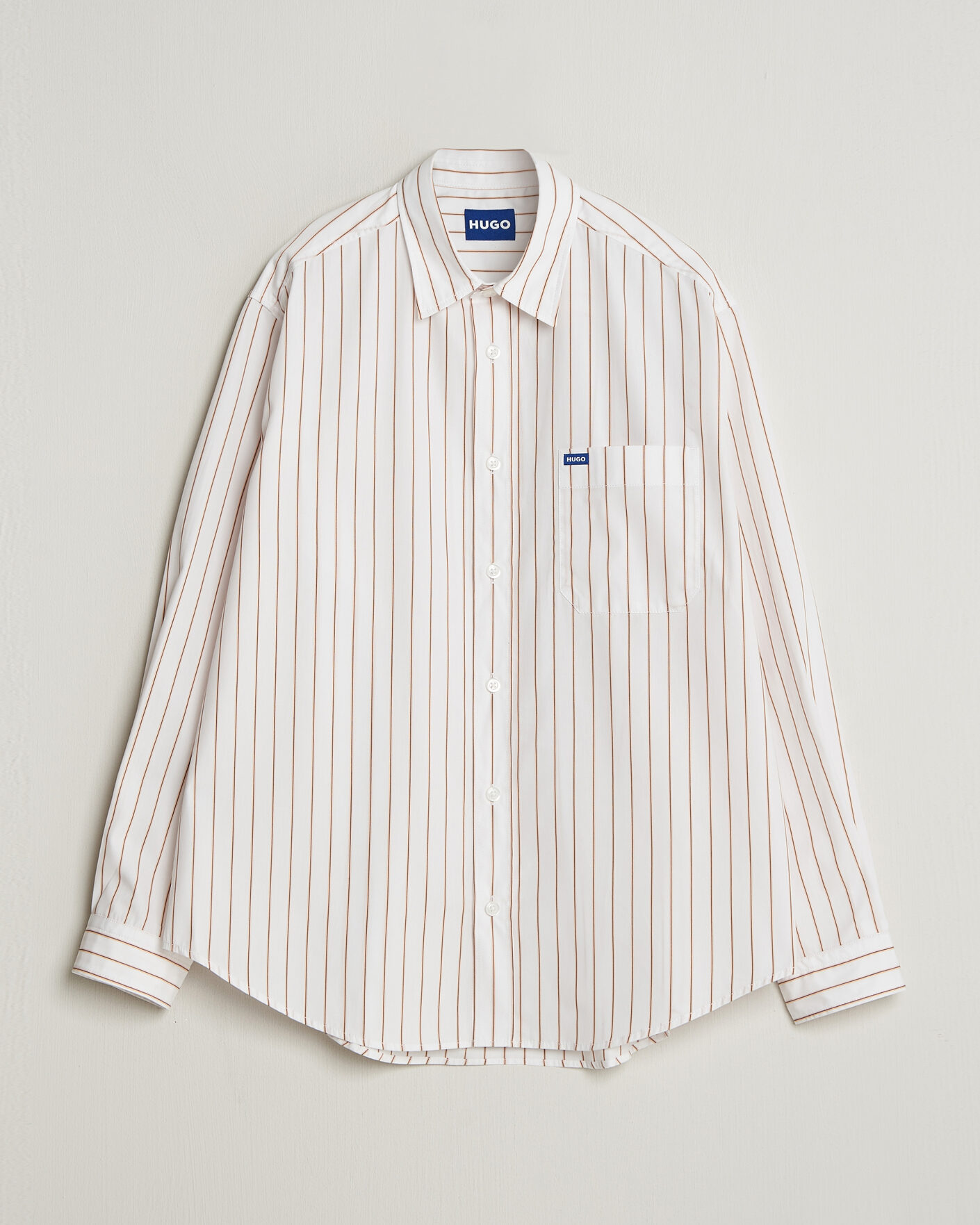 Herren | Hemden | HUGO | Ebalto Striped Cotton Shirt Light Orange