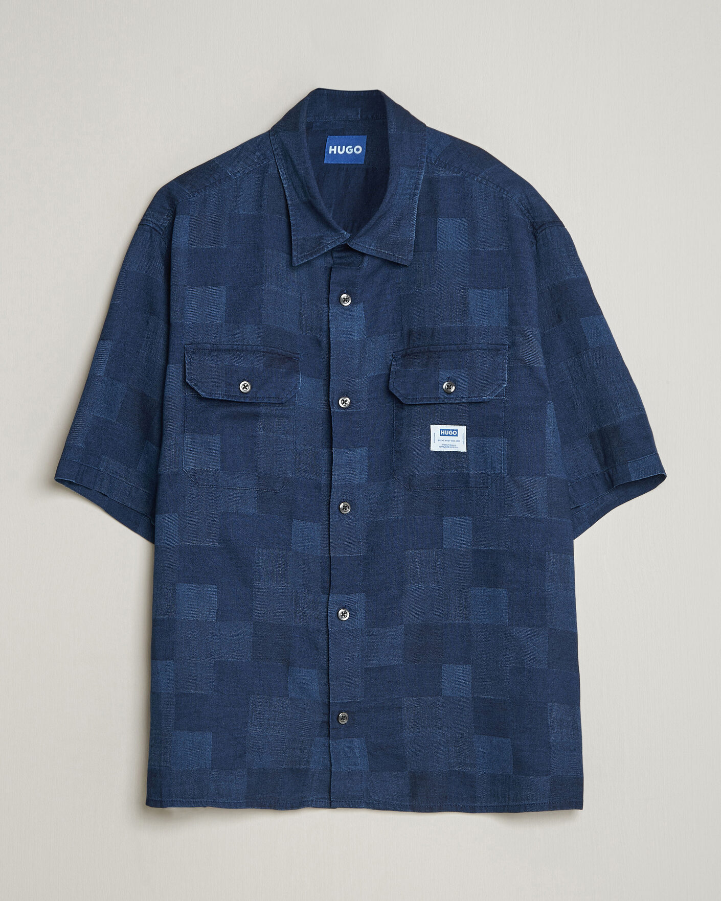 Herren | Hemden | HUGO | Ekyno Workwear Short Sleeve Shirt Dark Blue