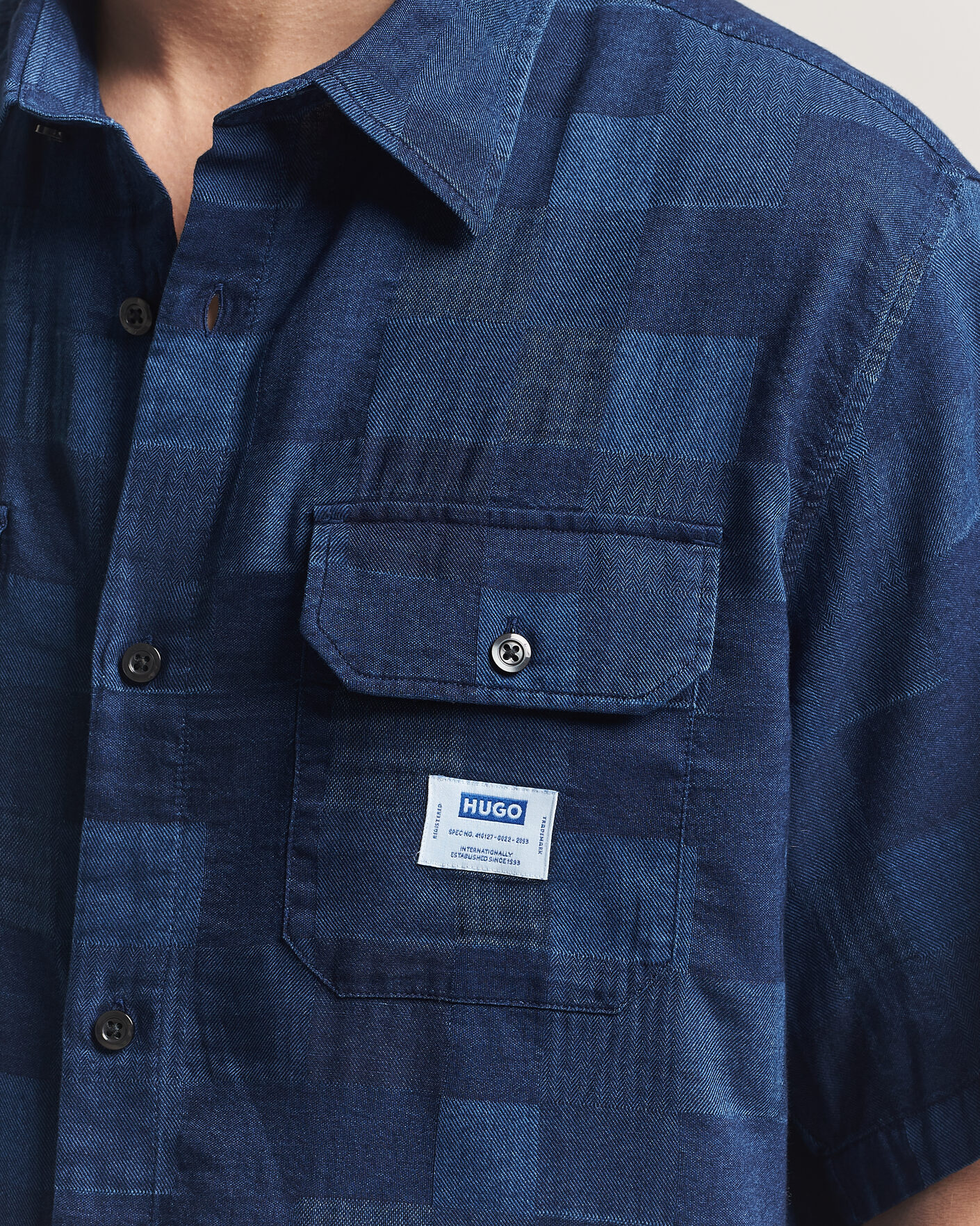 Herren | Hemden | HUGO | Ekyno Workwear Short Sleeve Shirt Dark Blue